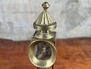 BRASS CARRIAGE LANTERN. This lot features an antique brass carriage lantern with a conical base Image - 1
