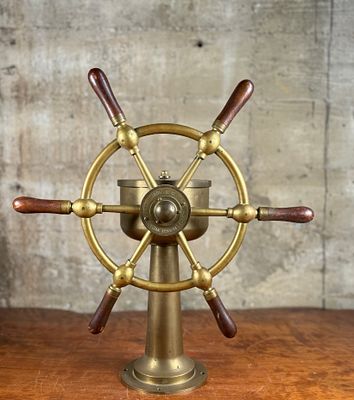 ROSEBANK IRONWORKS, SHIP'S WHEEL. This lot features a beautiful example of an antique ship's 