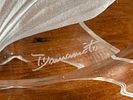 HOYA, CRYSTAL GLASS PLATE & PAIR OF SILVER WINE COASTERS. This lot features a signed Hoya Image - 3