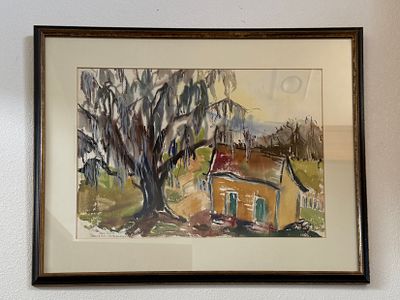 JANE TRUITT, "ST FRANCIS". "St Francis", an original watercolor by artist, Jane Truitt. Measures 