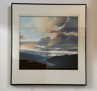 JUDITH CUNNINGHAM, "EVENING IN THE GORGE". "Evening in the Gorge", an original pastel by listed 