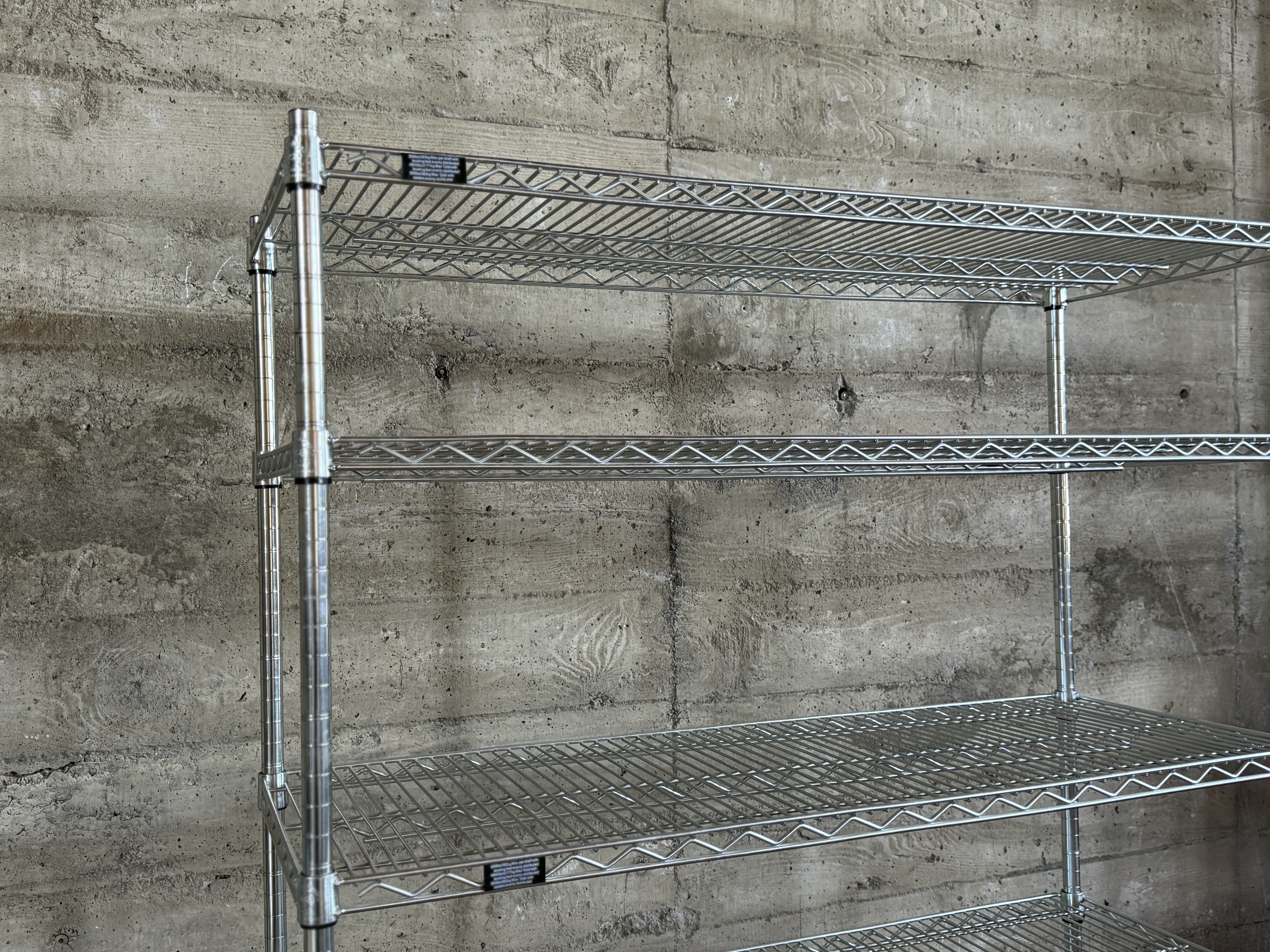 SIX-TIER ROLLING STEEL WIRE SHELVING UNIT