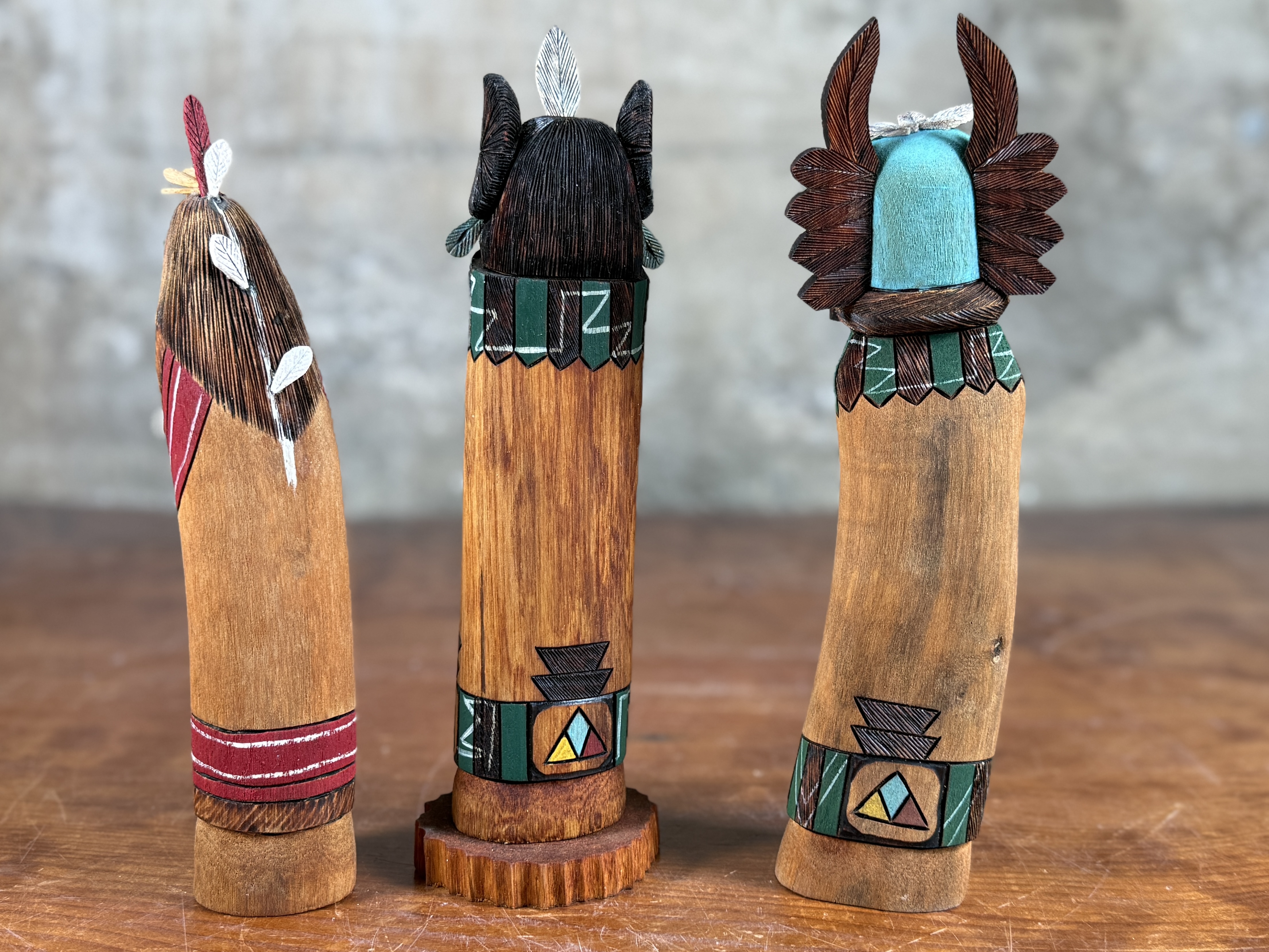 HOPI & ZUNI, TRIO OF SHALAKO DOLLS