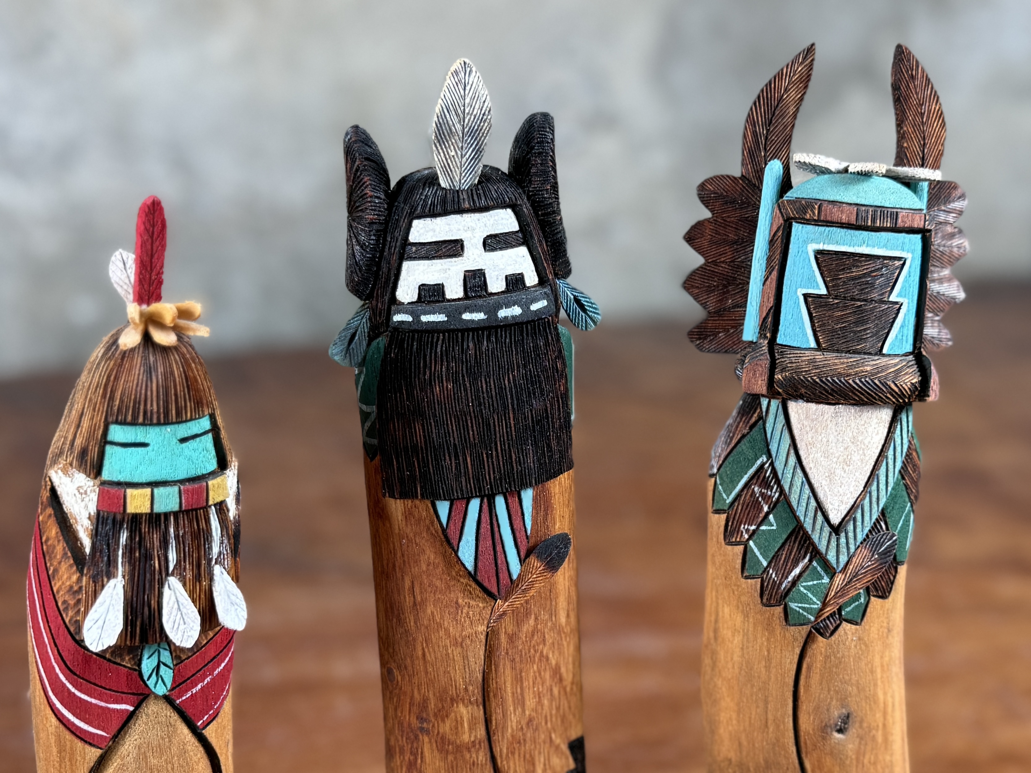 HOPI & ZUNI, TRIO OF SHALAKO DOLLS
