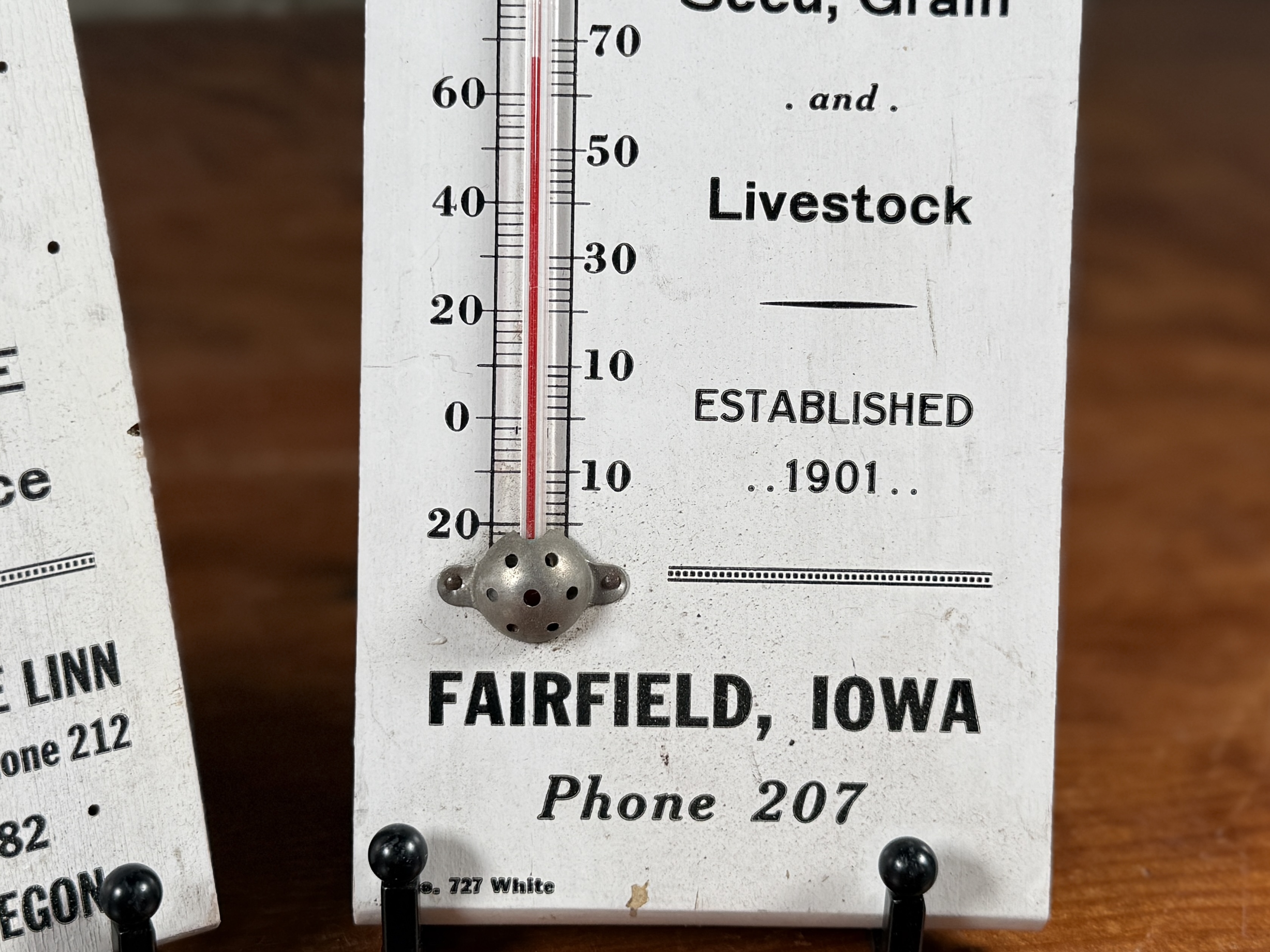 PAIR OF ADVERTISING THERMOMETERS