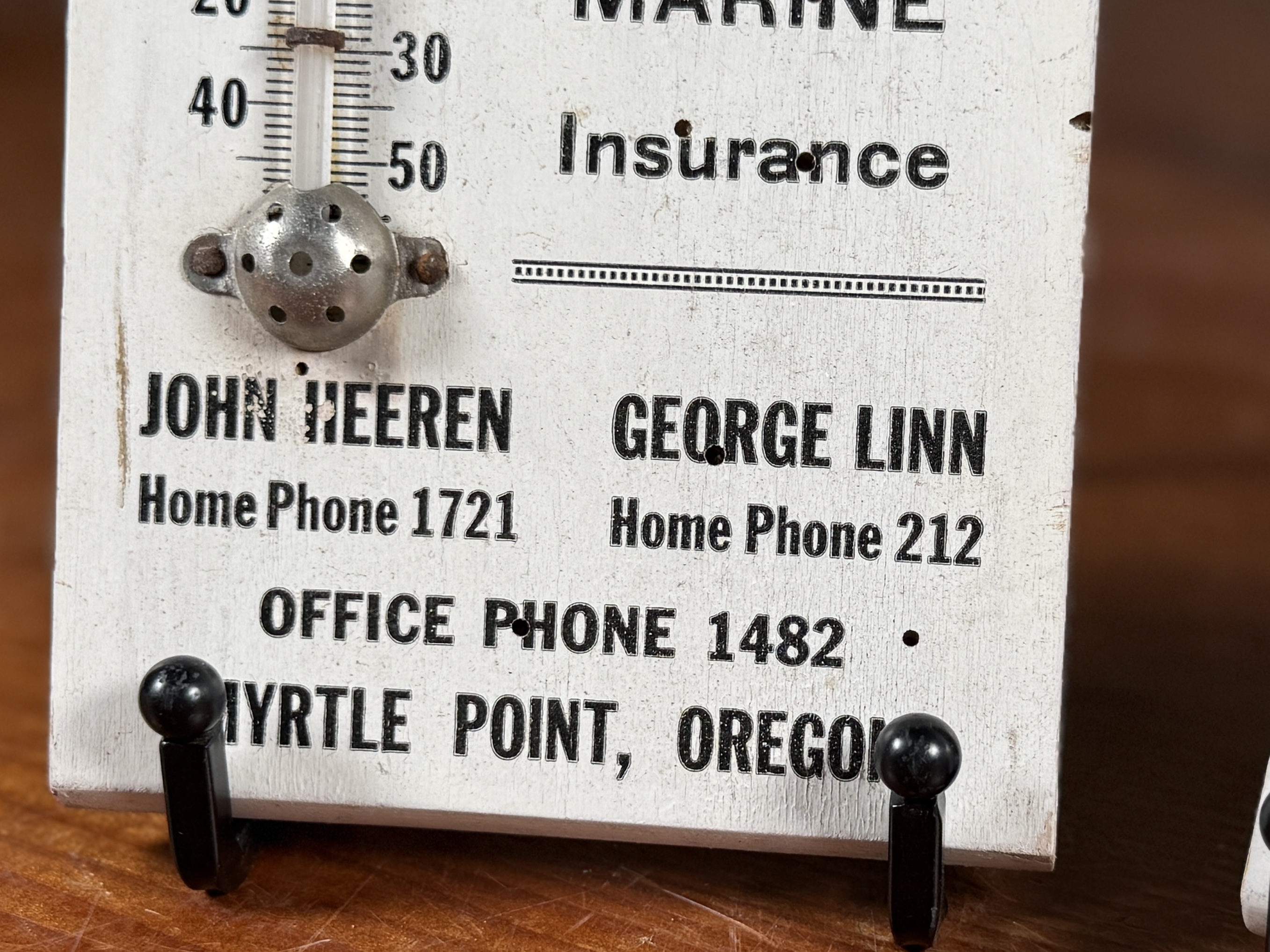 PAIR OF ADVERTISING THERMOMETERS