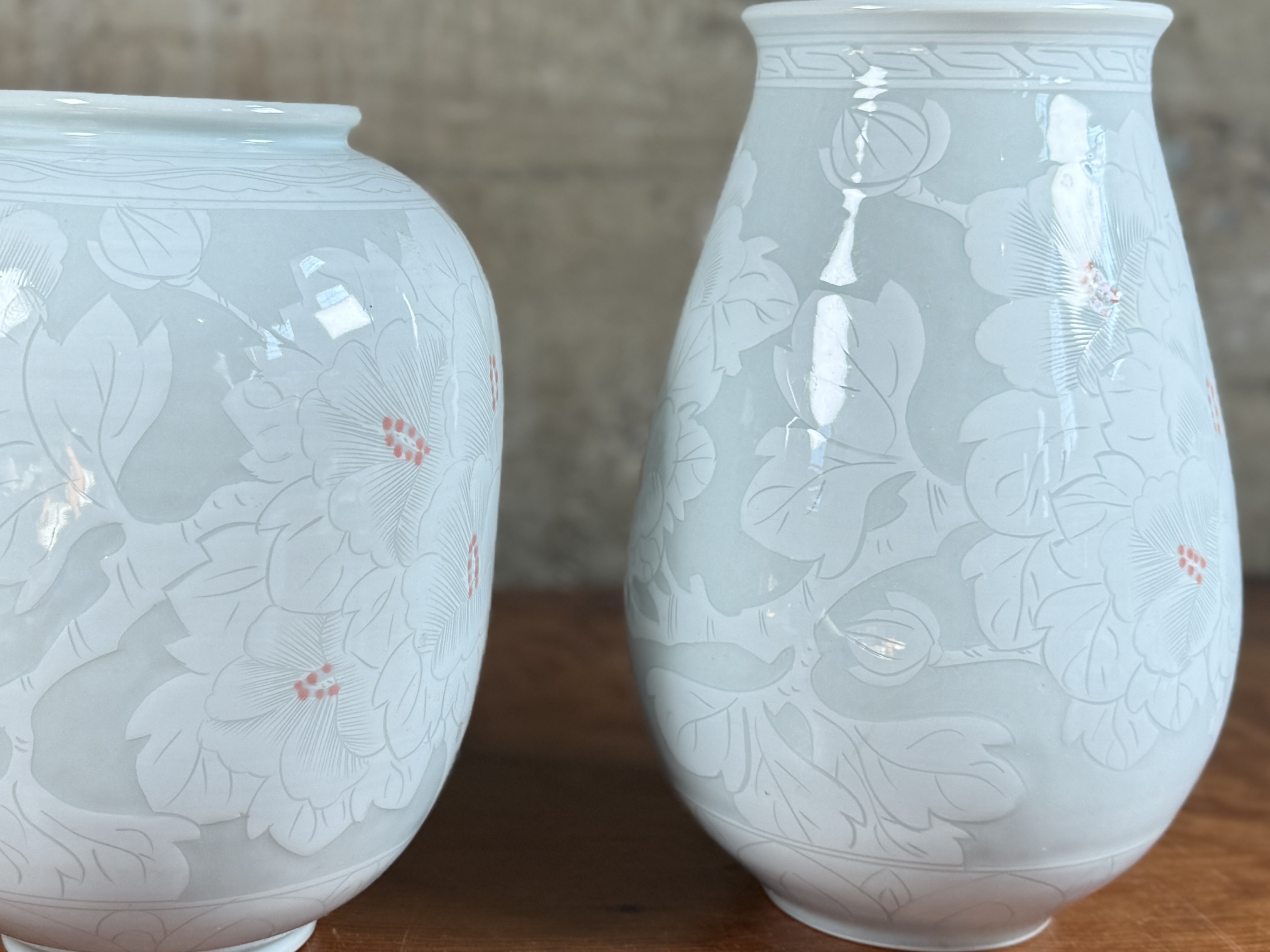 PAIR OF KOREAN CELADON VASES
