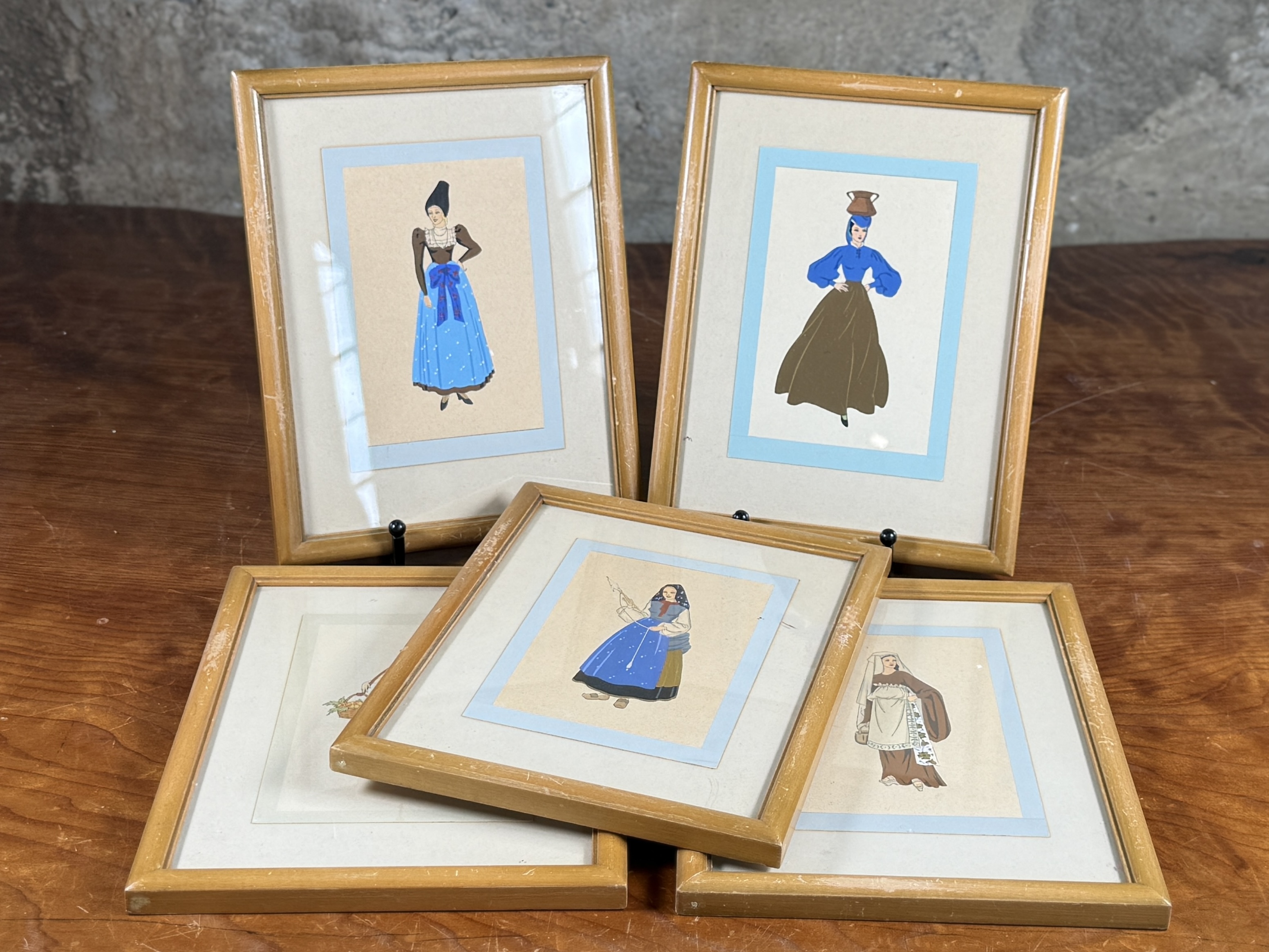 GIOVANNI MESCHINI, FRAMED ILLUSTRATIONS