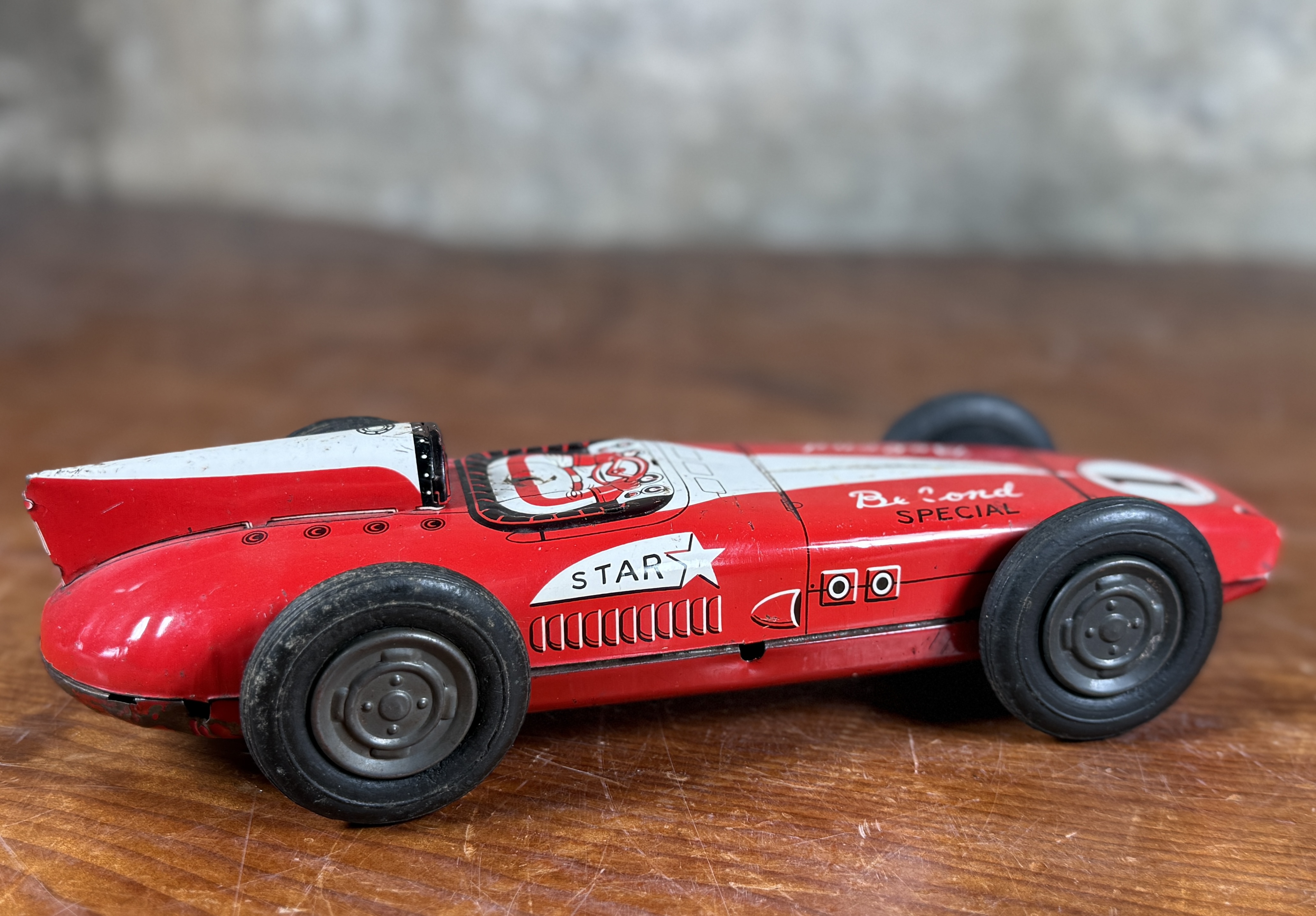 TOYMASTER, BELOND SPECIAL OPEN-WHEEL TIN FRICTION RACE CAR