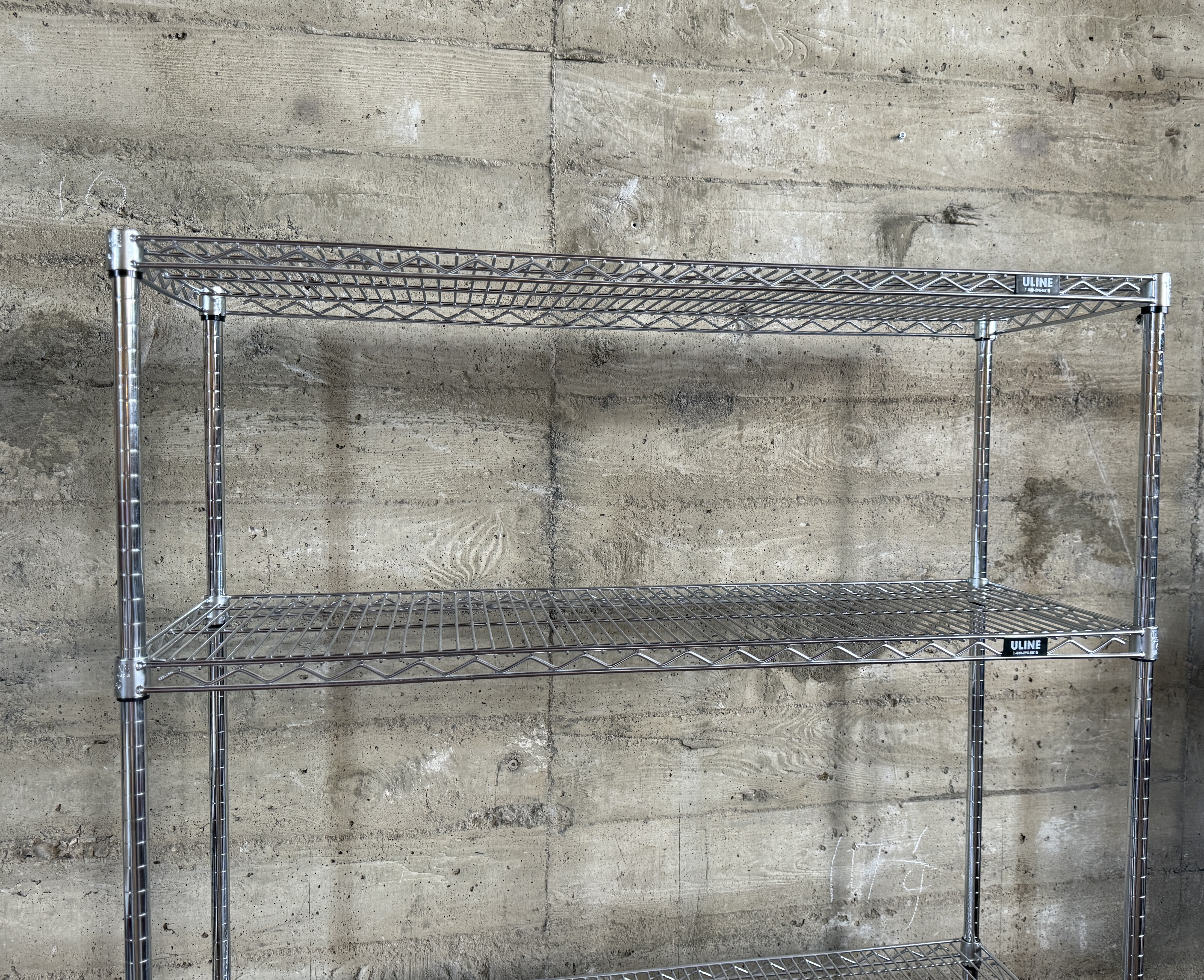 ULINE FOUR-TIER ROLLING STEEL WIRE SHELVING UNIT #2