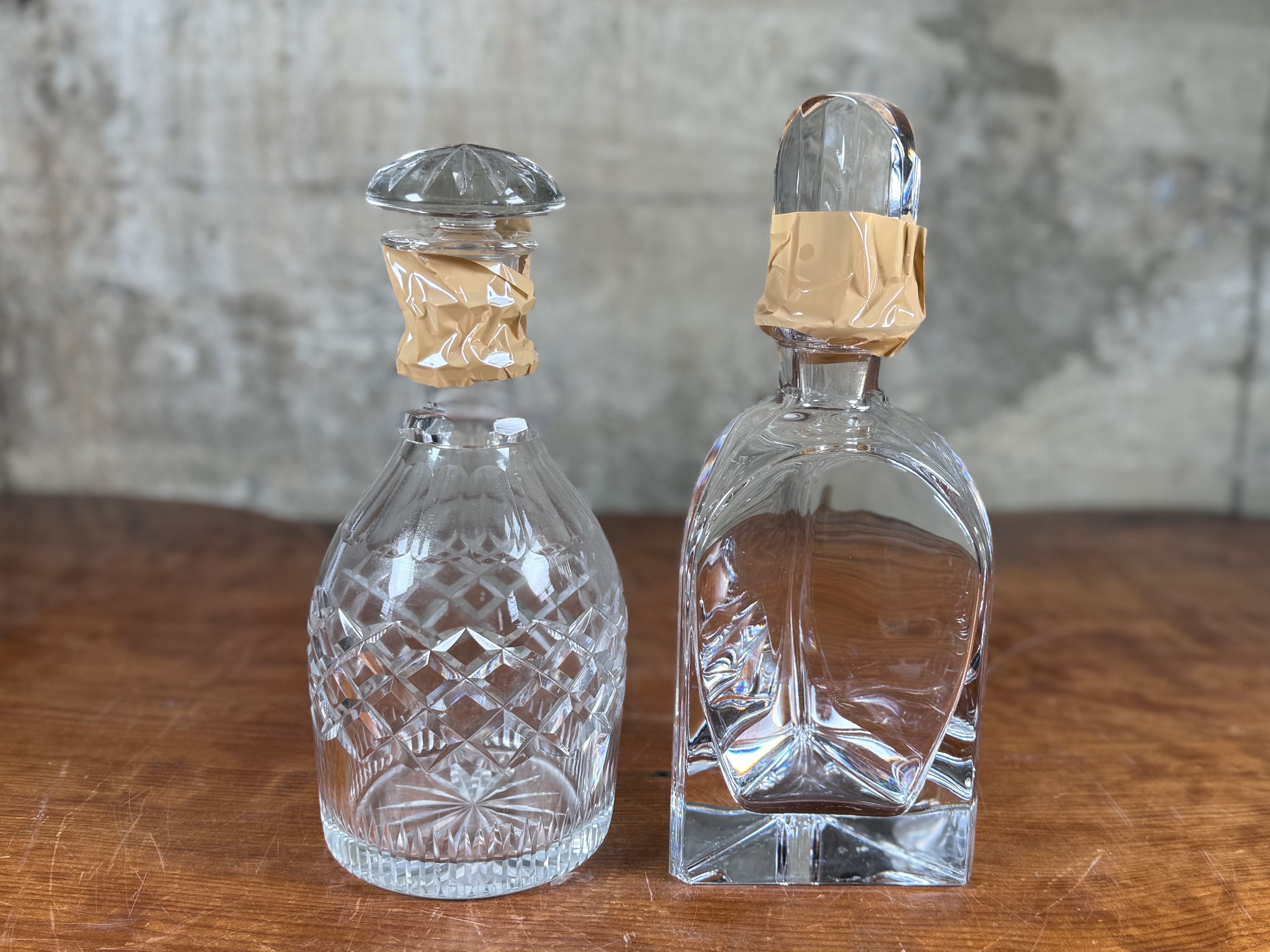 PAIR OF CRYSTAL DECANTERS
