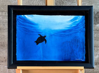 ROBERT WYLAND, "TURTLE". "Turtle", an original watercolor painting by listed artist, Robert 