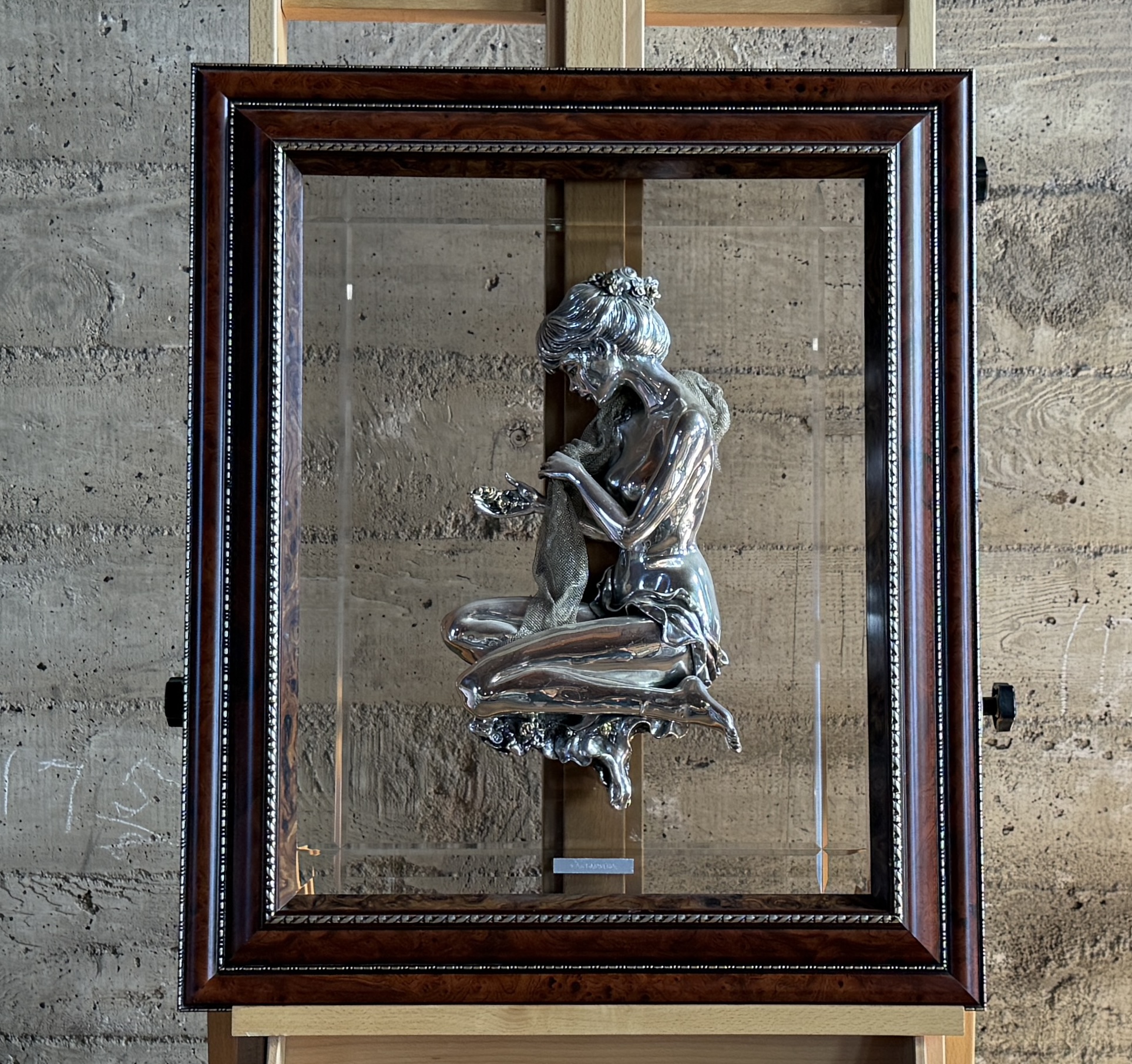 BRUNEL PREZIOSI D'AUTORE, SILVER SCULPTURE IN FRAME