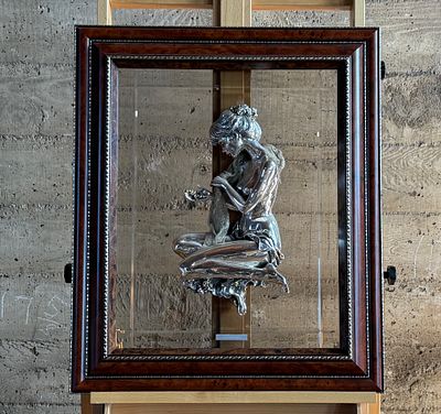 BRUNEL PREZIOSI D'AUTORE, SILVER SCULPTURE IN FRAME. This lot features a stunning sculpture by 
