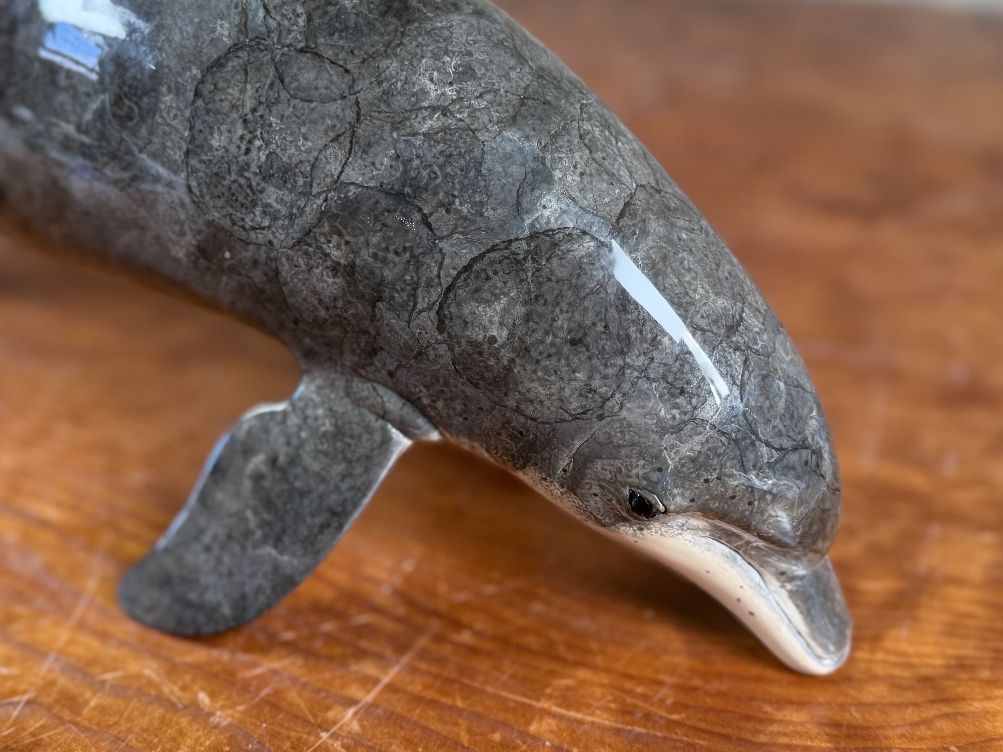 ROBERT WYLAND, CAST BRONZE DOLPHIN DOOR HANDLE