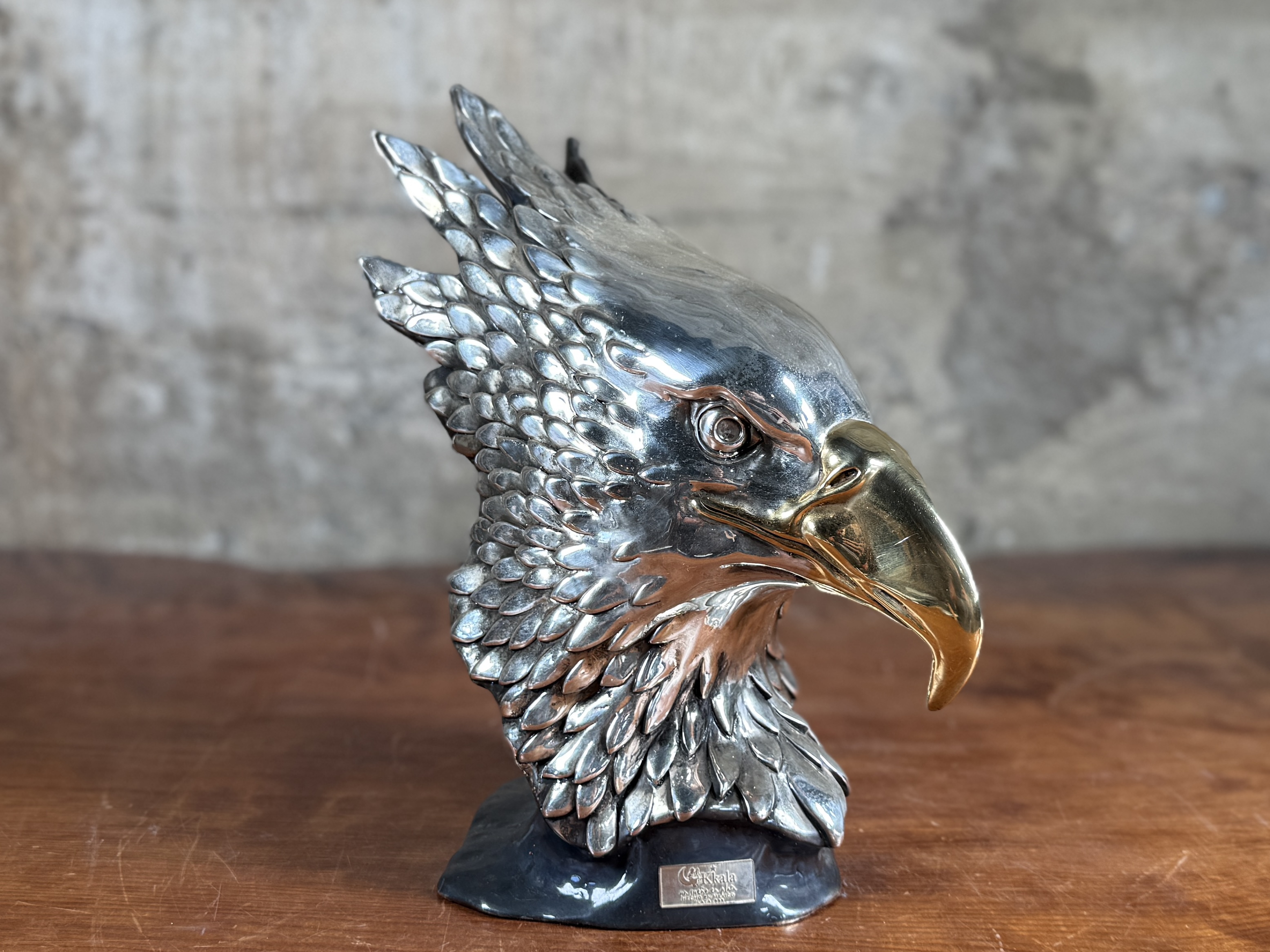 KKALA, SILVER EAGLE BUST SCULPTURE