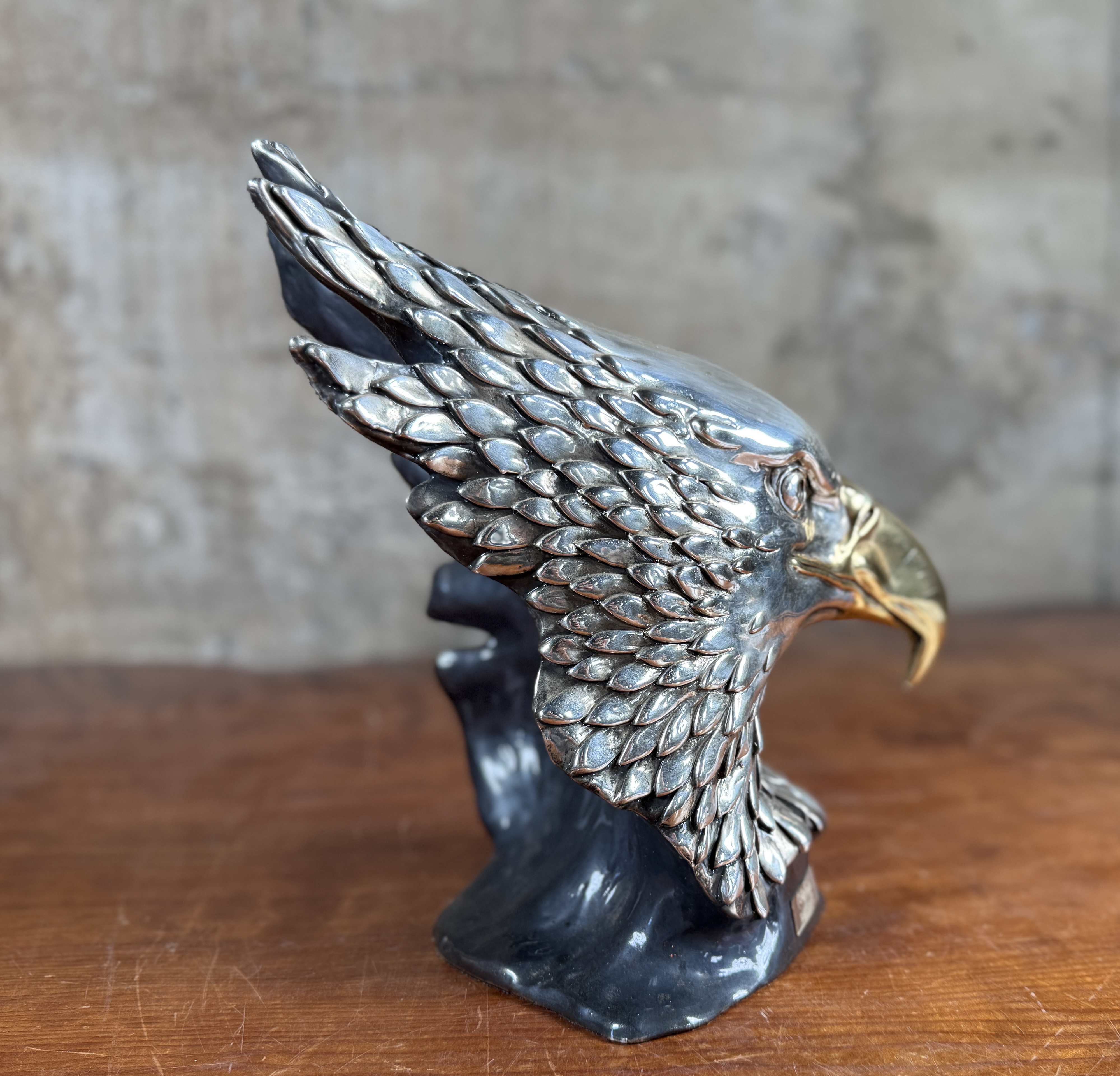 KKALA, SILVER EAGLE BUST SCULPTURE
