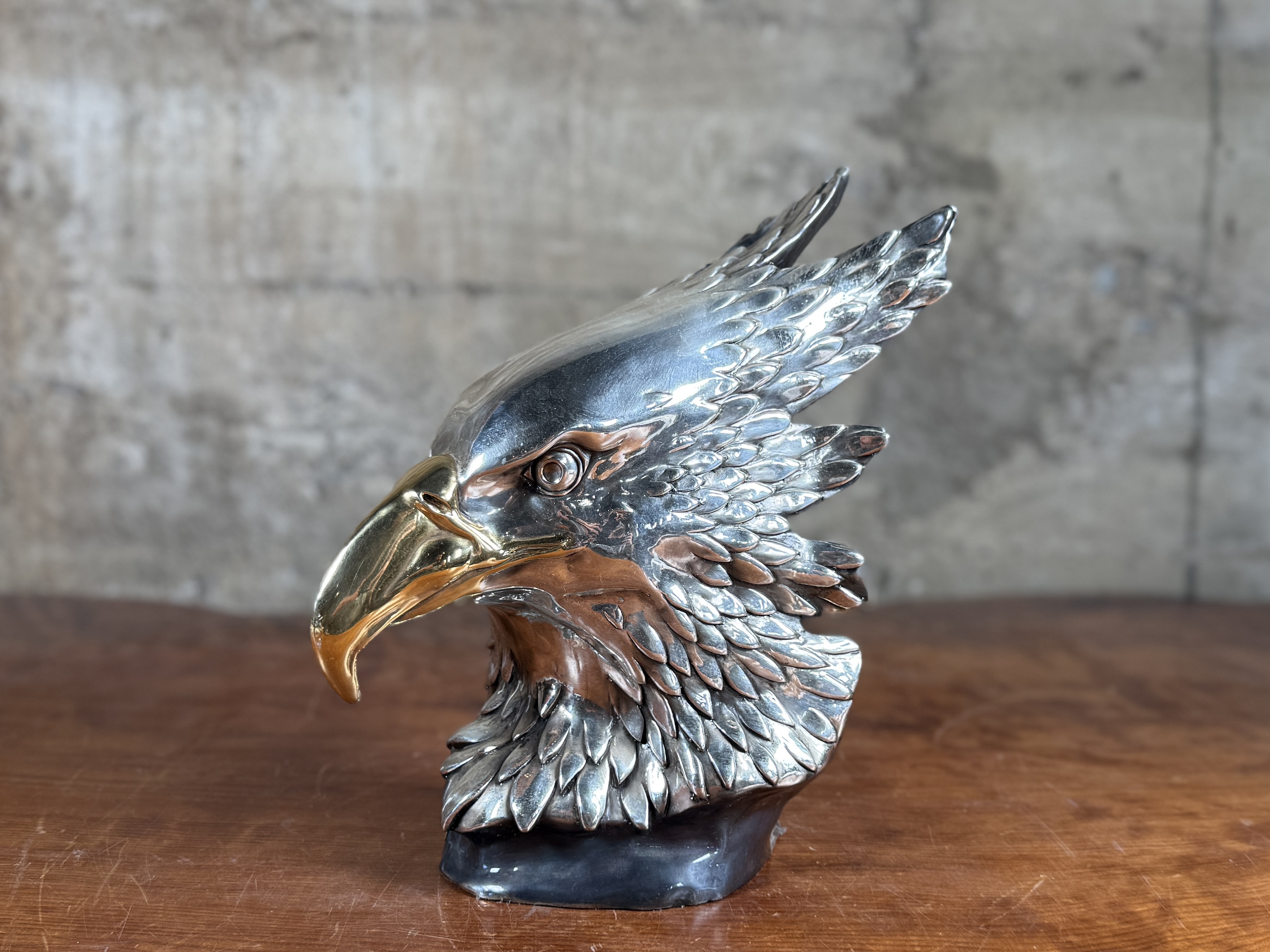 KKALA, SILVER EAGLE BUST SCULPTURE