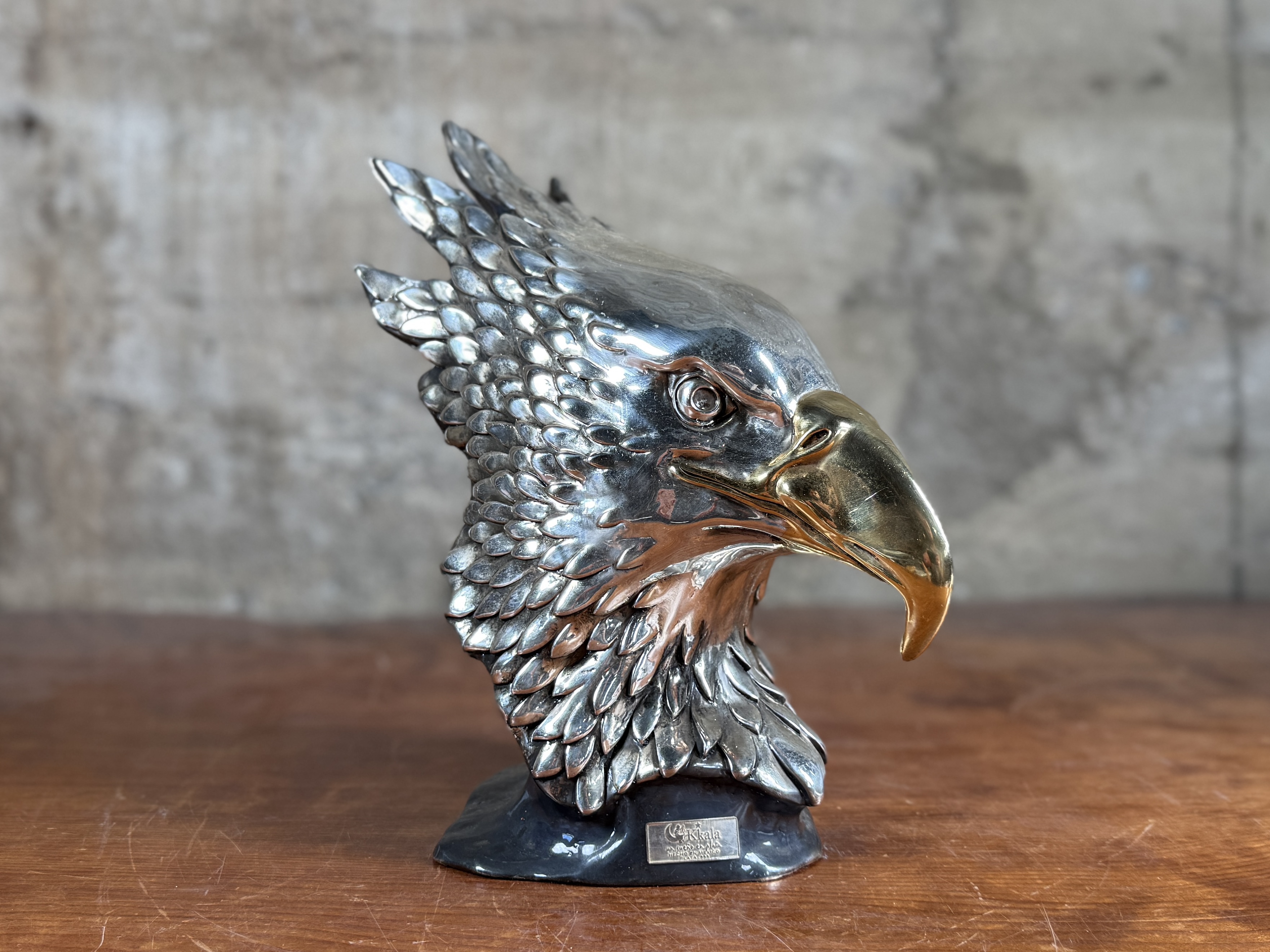 KKALA, SILVER EAGLE BUST SCULPTURE