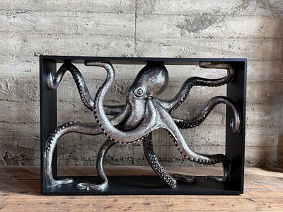 PHILLIPS COLLECTION, "OCTO" FRAMED CONSOLE TABLE. This lot features a Phillips Collection "Octo" 