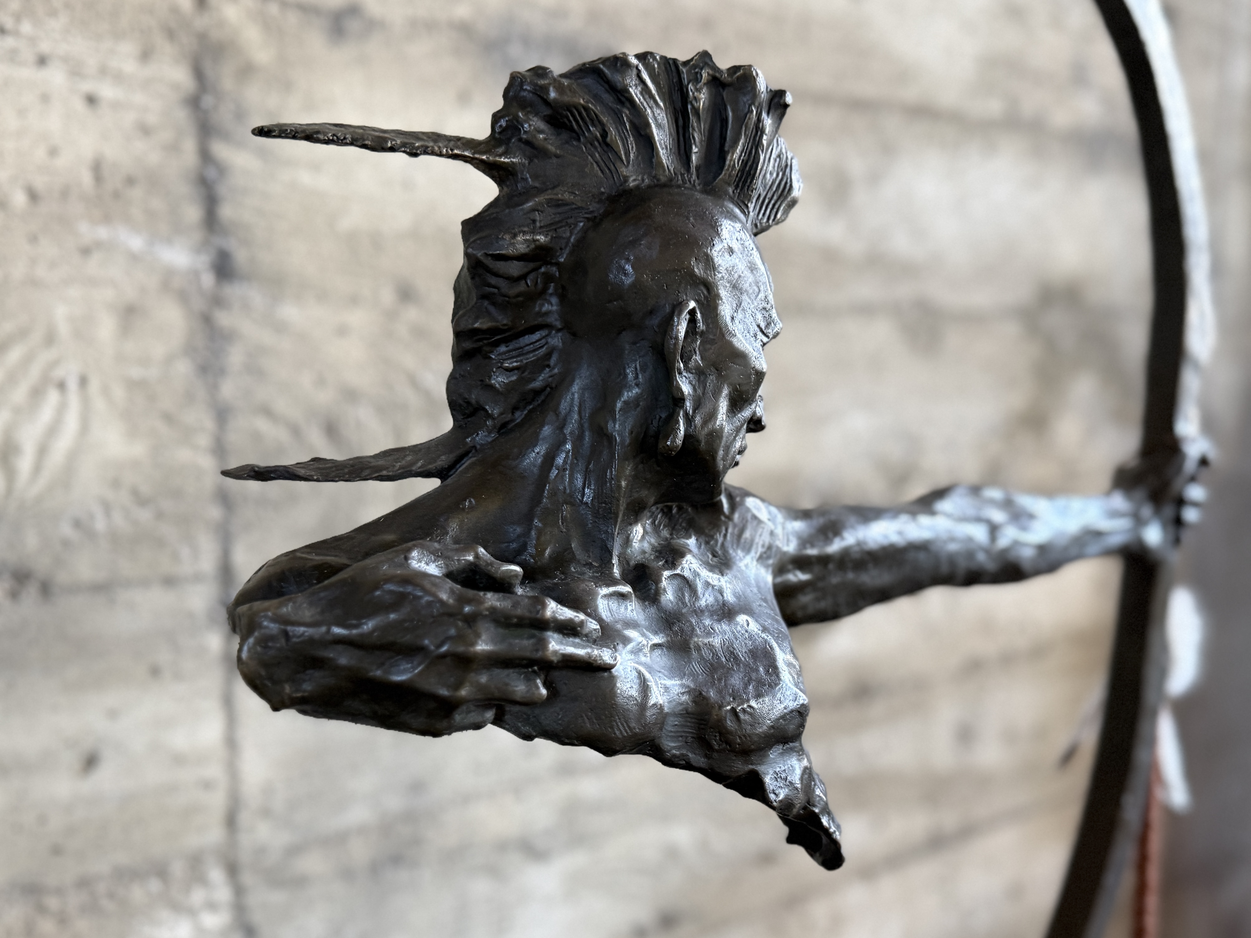 MARIO NICK, "INDIAN ARCHER" BRONZE SCULPTURE