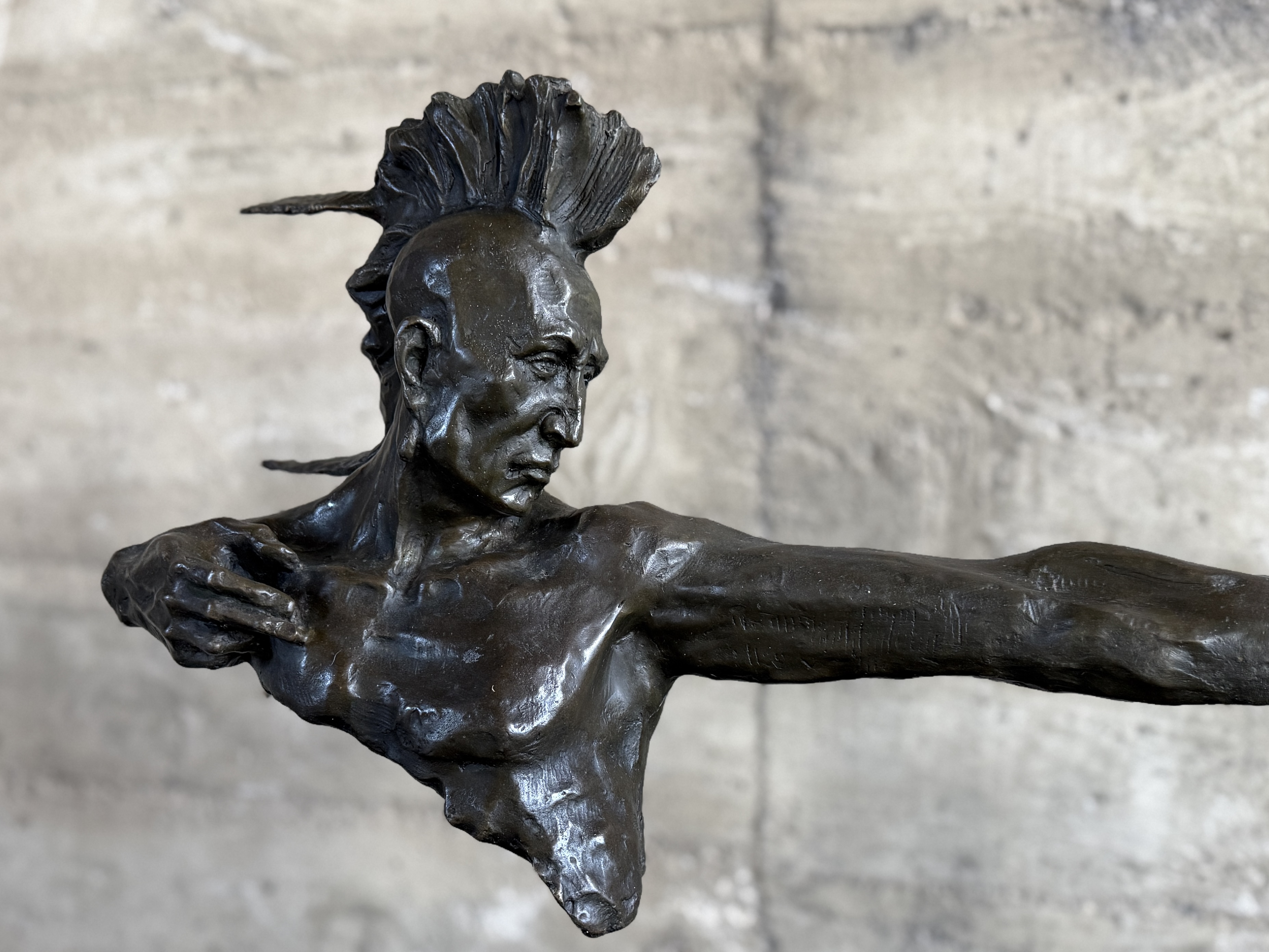MARIO NICK, "INDIAN ARCHER" BRONZE SCULPTURE