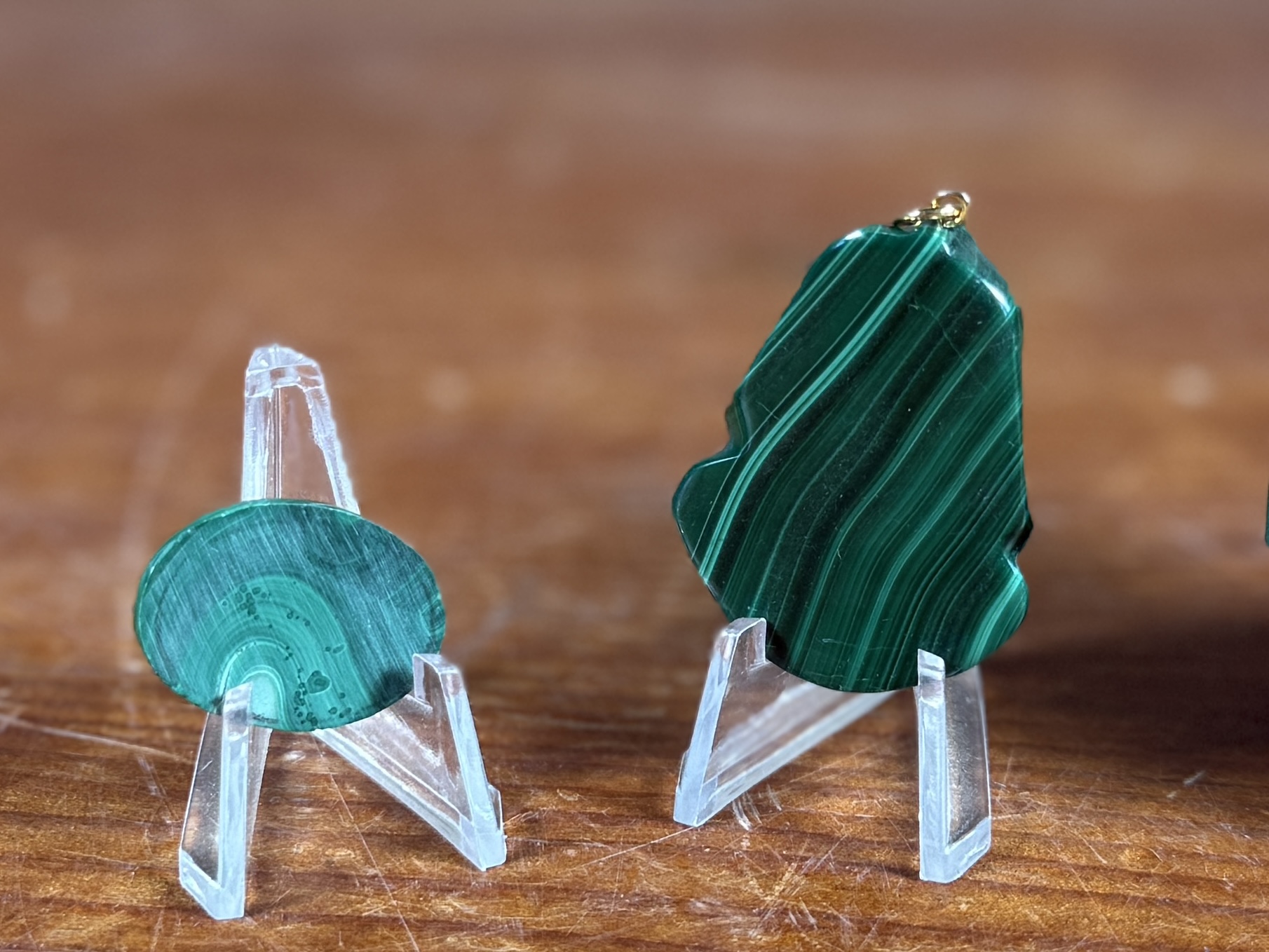 MALACHITE TRINKET BOXES, PENDANT, & CABOCHON