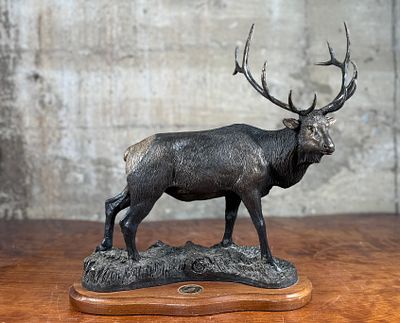 NATIONAL WILD TURKEY FEDERATION, ELK BRONZE SCULPTURE. This lot features an elk bronze sculpture 