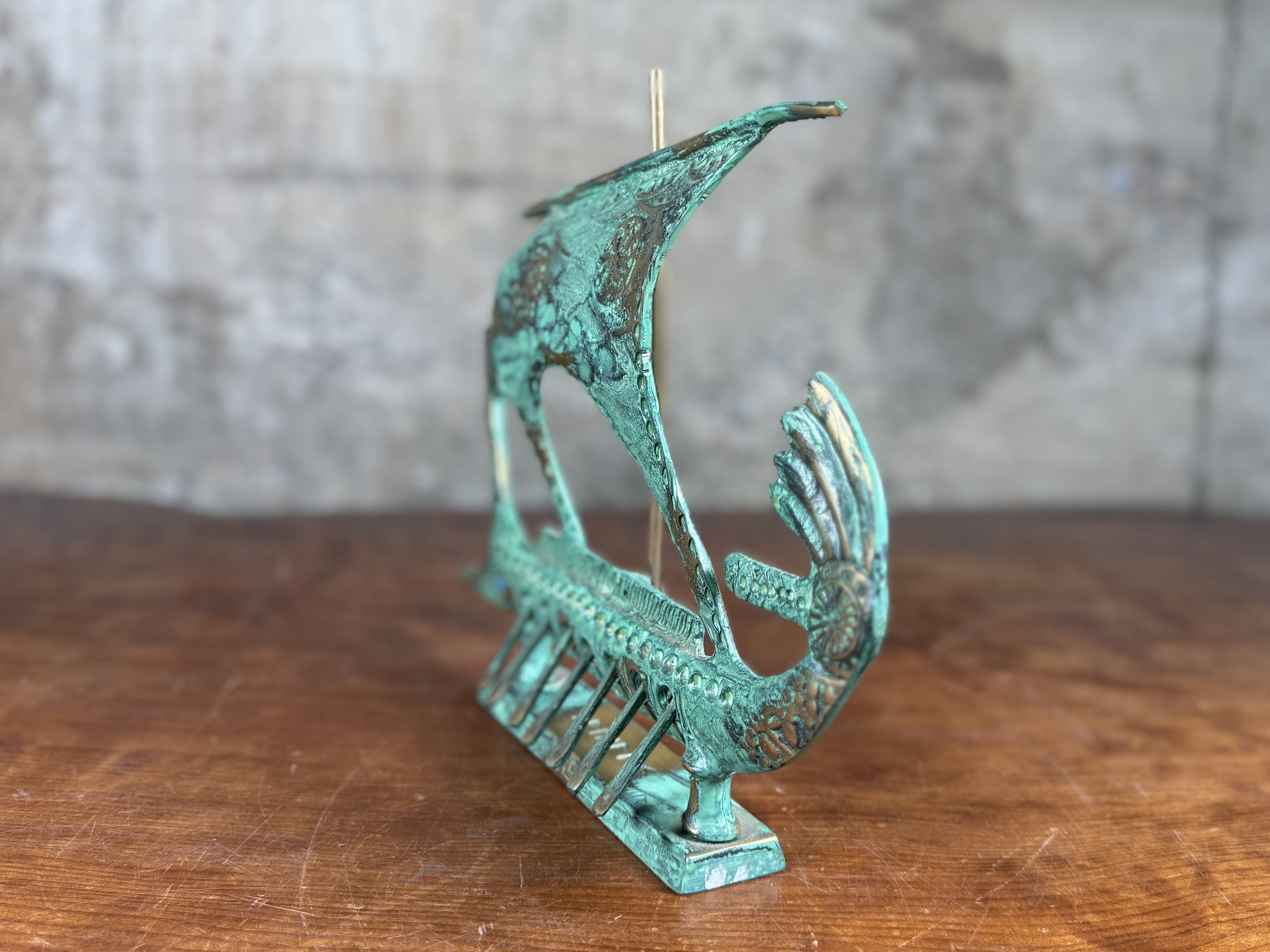 ANCIENT TRIREME BRONZE SCULPTURE