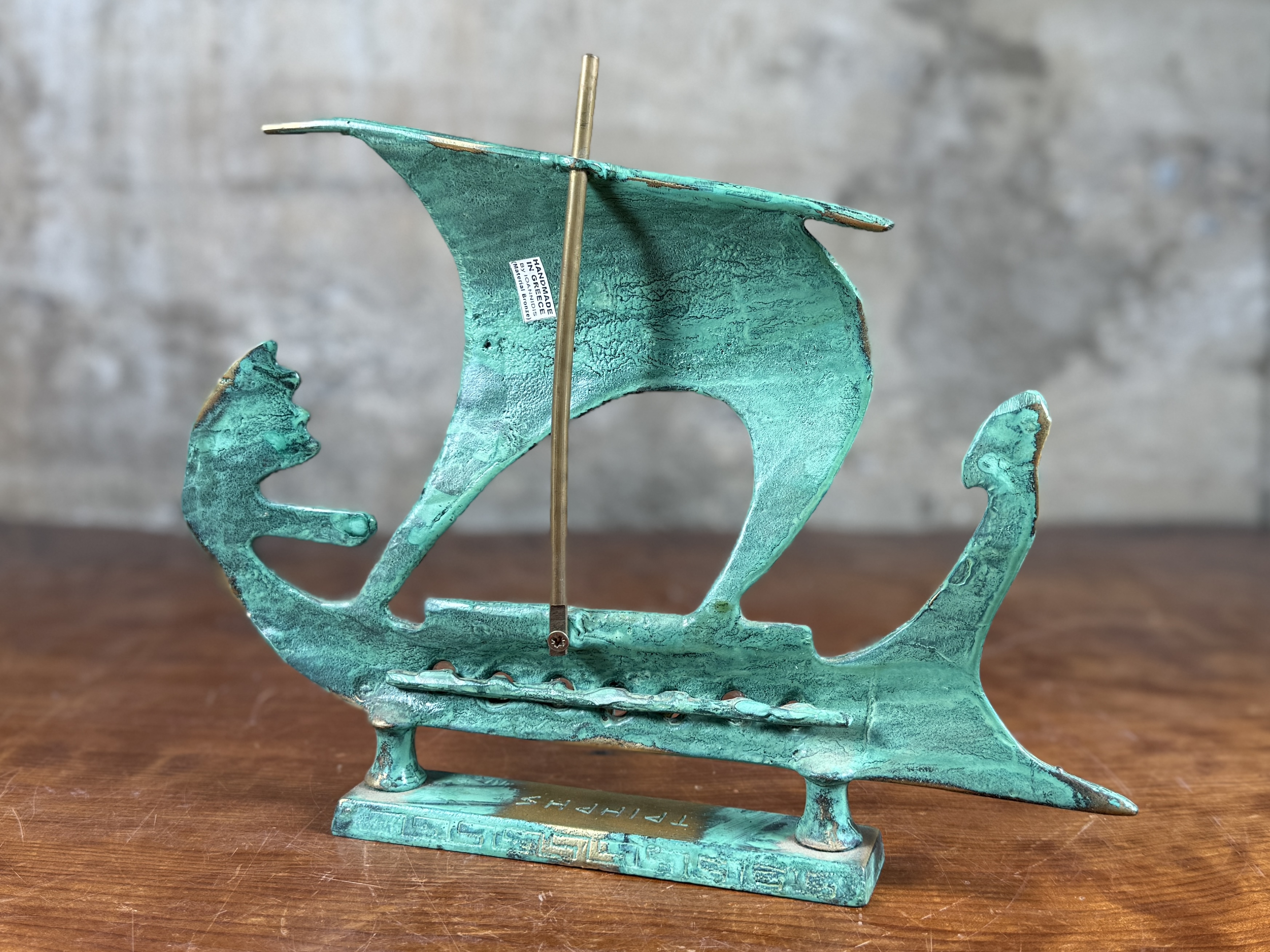 ANCIENT TRIREME BRONZE SCULPTURE
