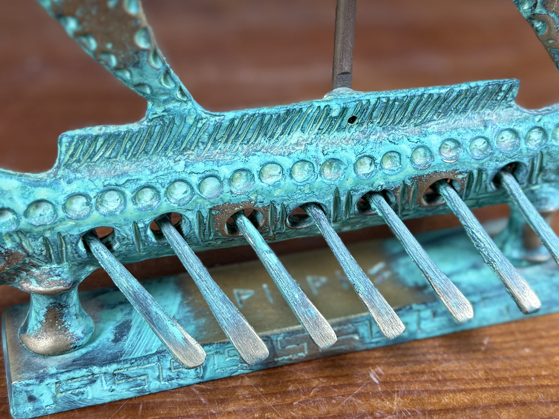 ANCIENT TRIREME BRONZE SCULPTURE