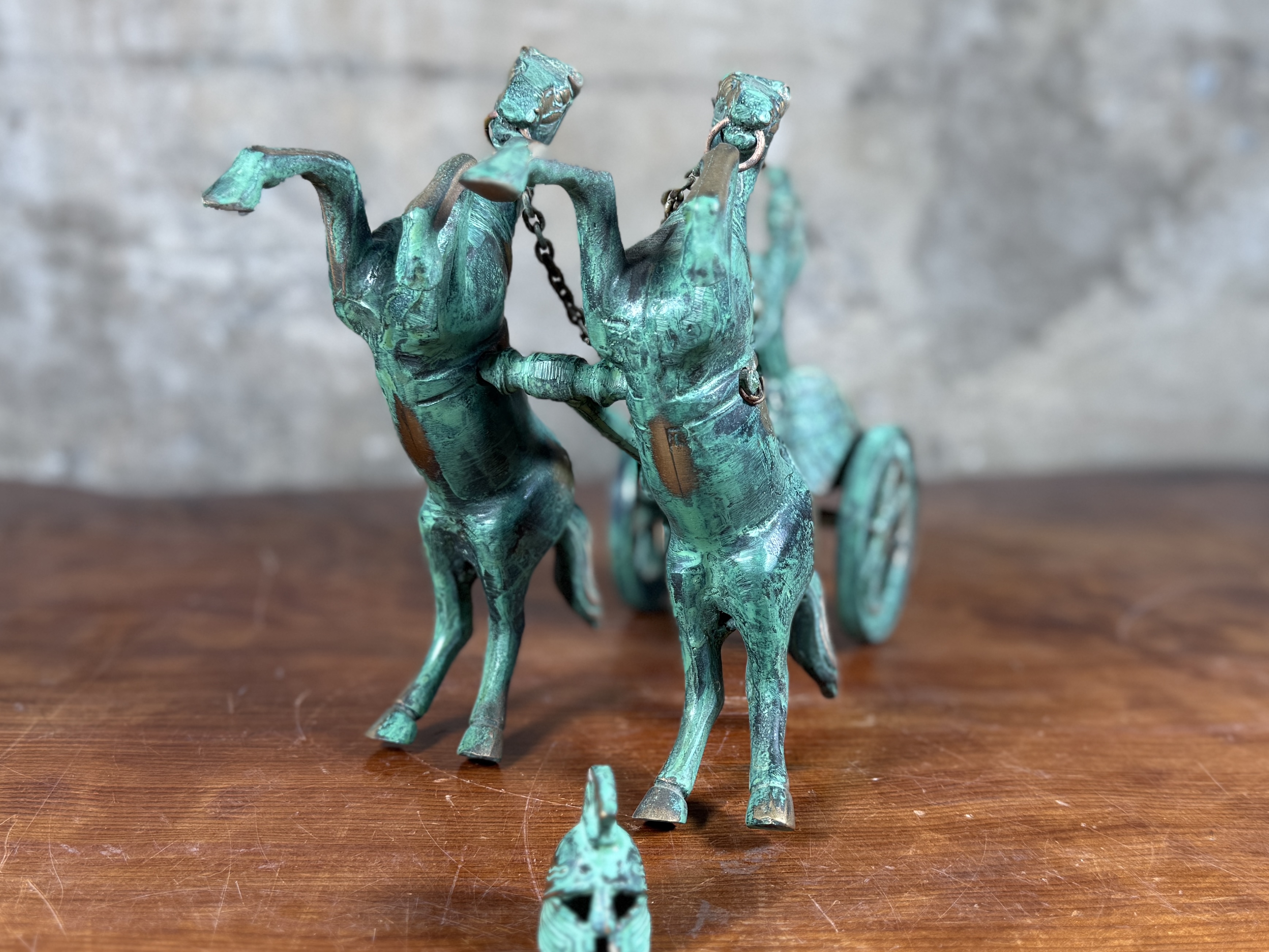 ACHILLES ON A CHARIOT, BRONZE SCULPTURE