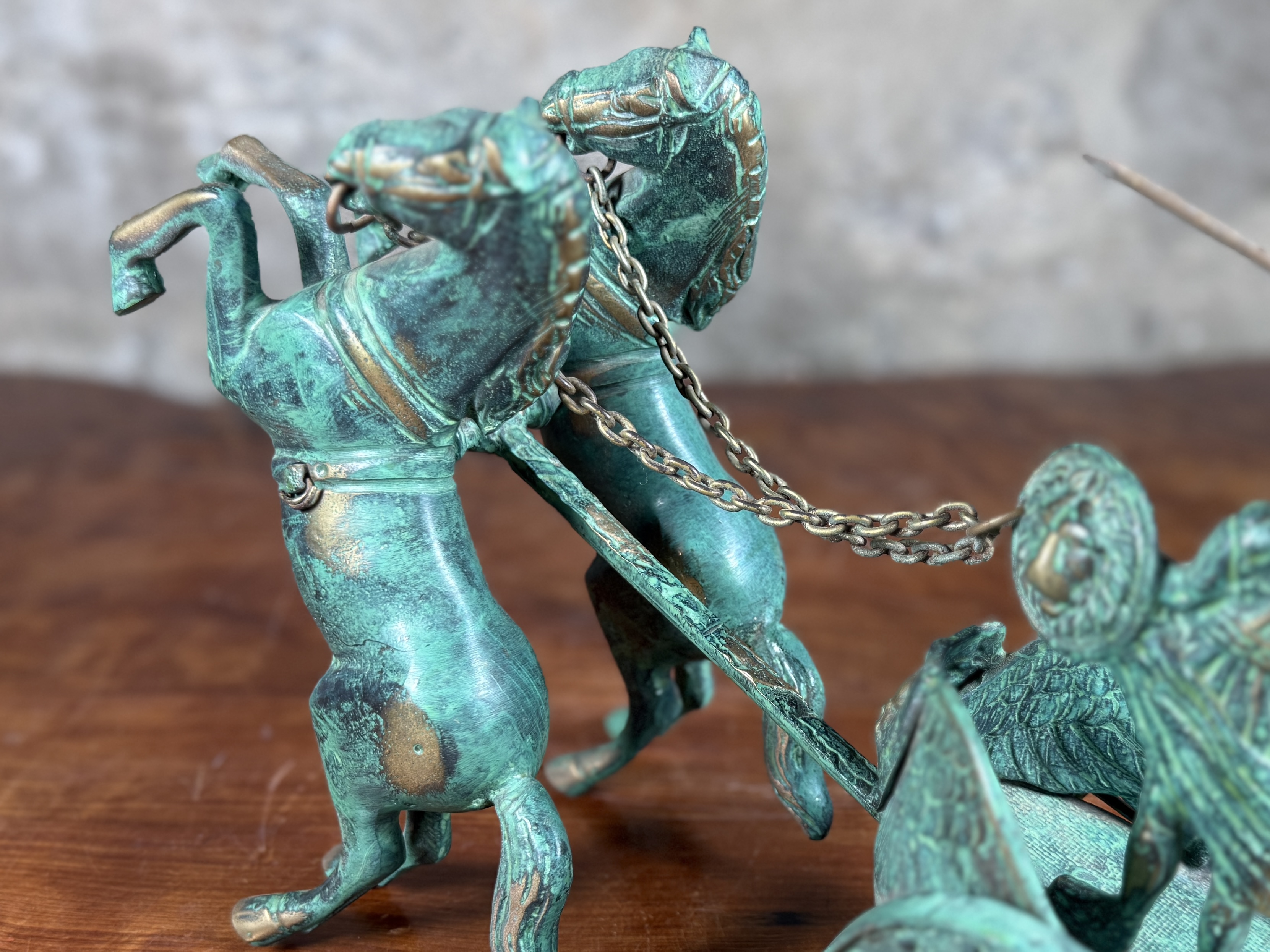 ACHILLES ON A CHARIOT, BRONZE SCULPTURE