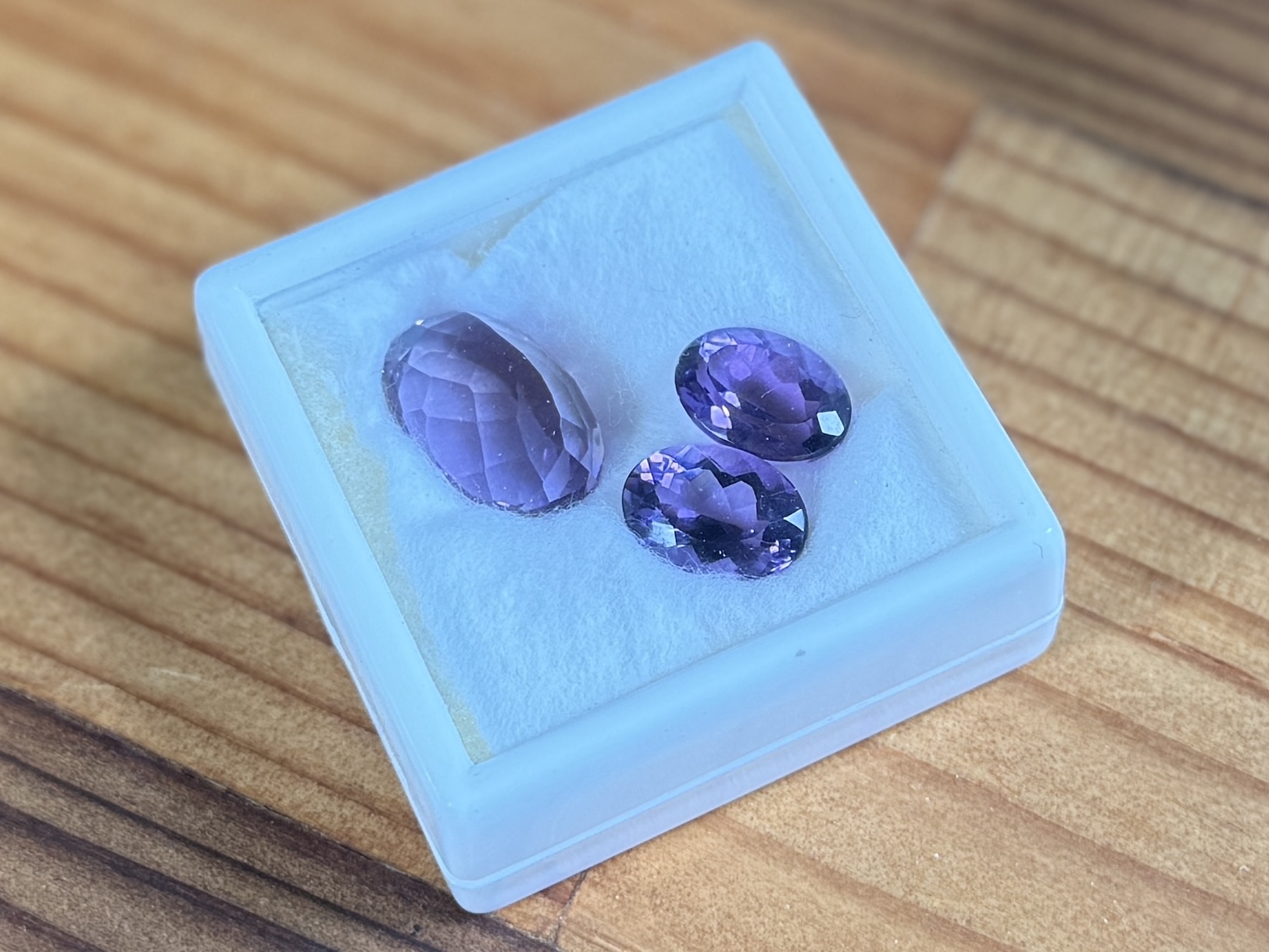 TRIO OF AMETHYST GEMSTONES