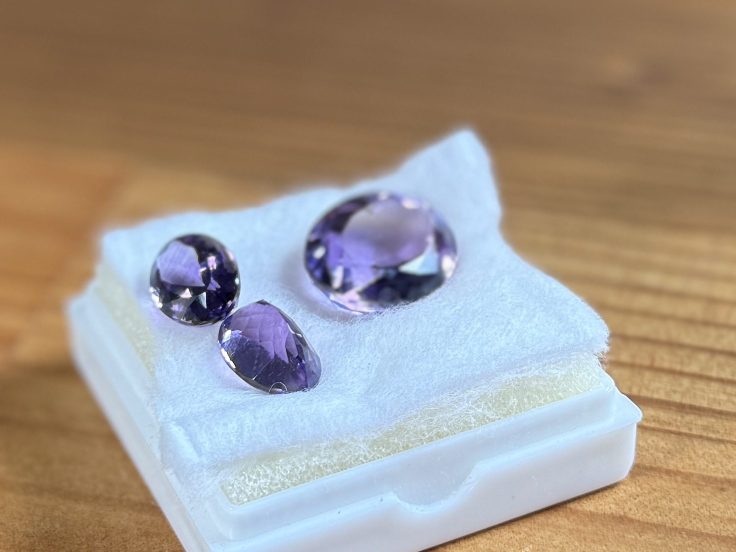 TRIO OF AMETHYST GEMSTONES