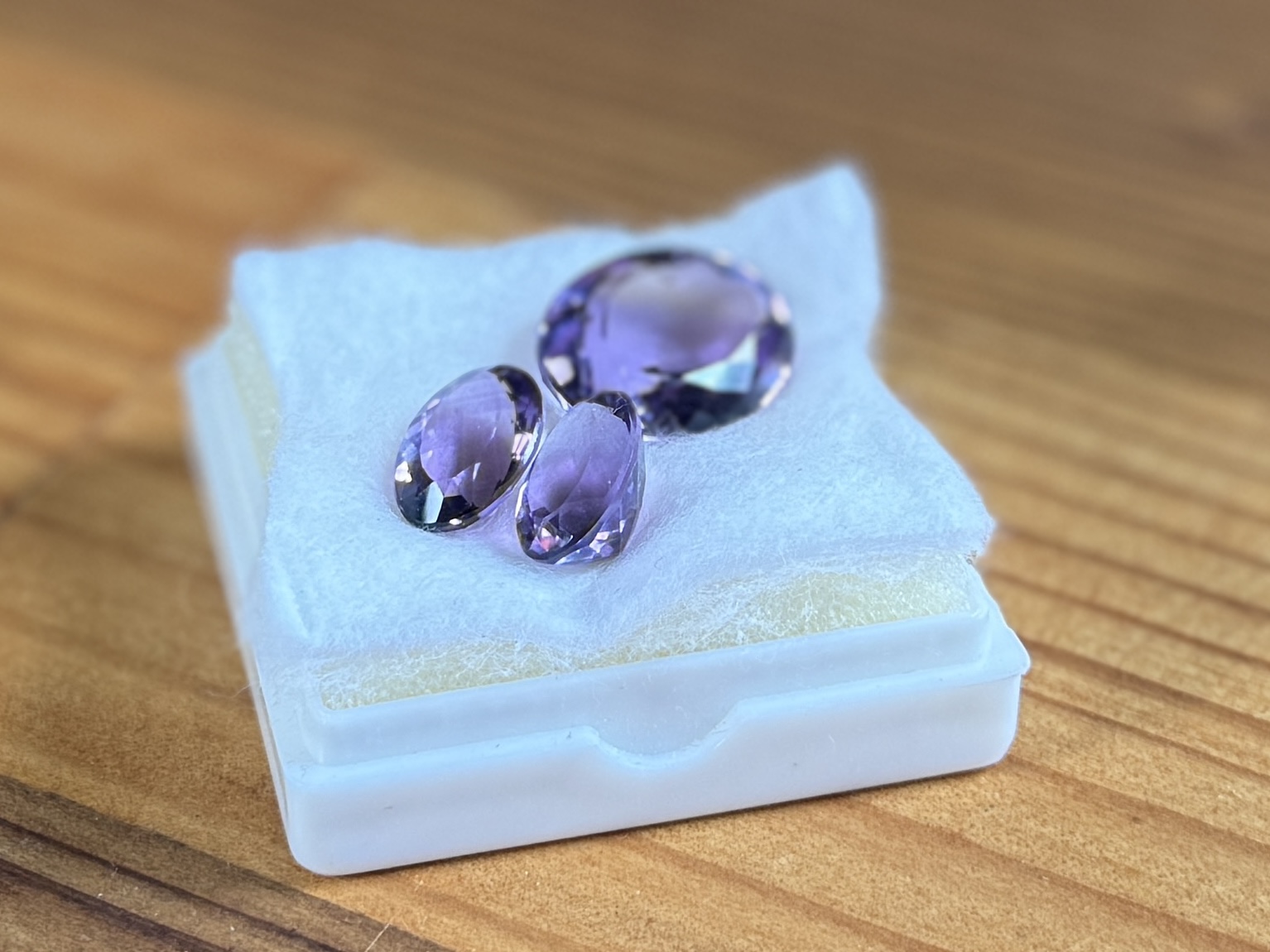 TRIO OF AMETHYST GEMSTONES