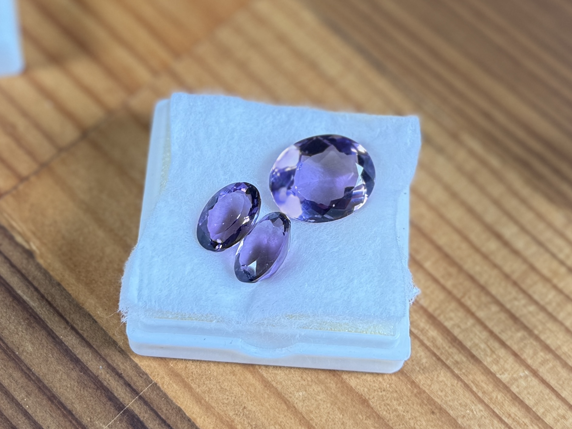 TRIO OF AMETHYST GEMSTONES