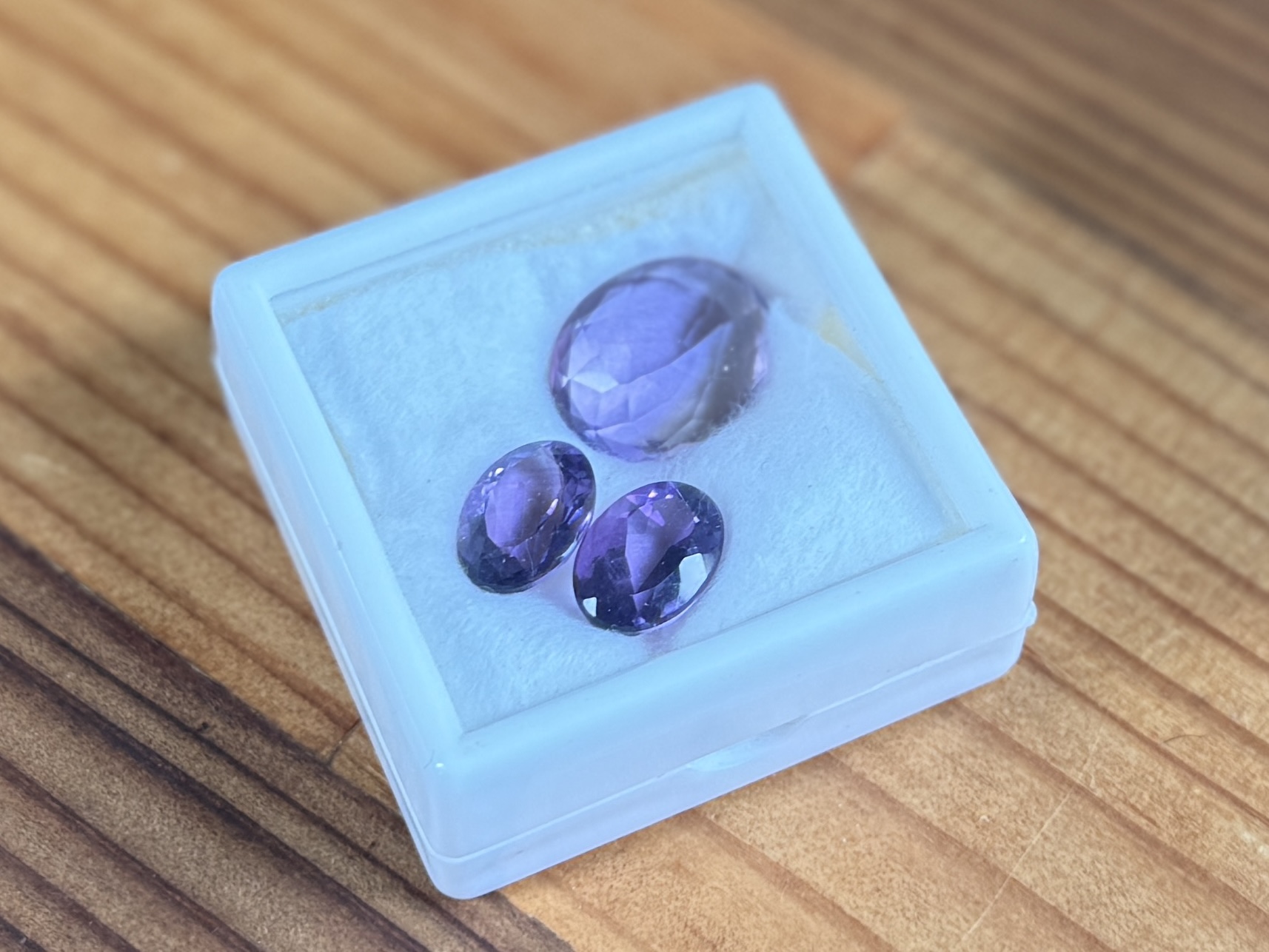TRIO OF AMETHYST GEMSTONES