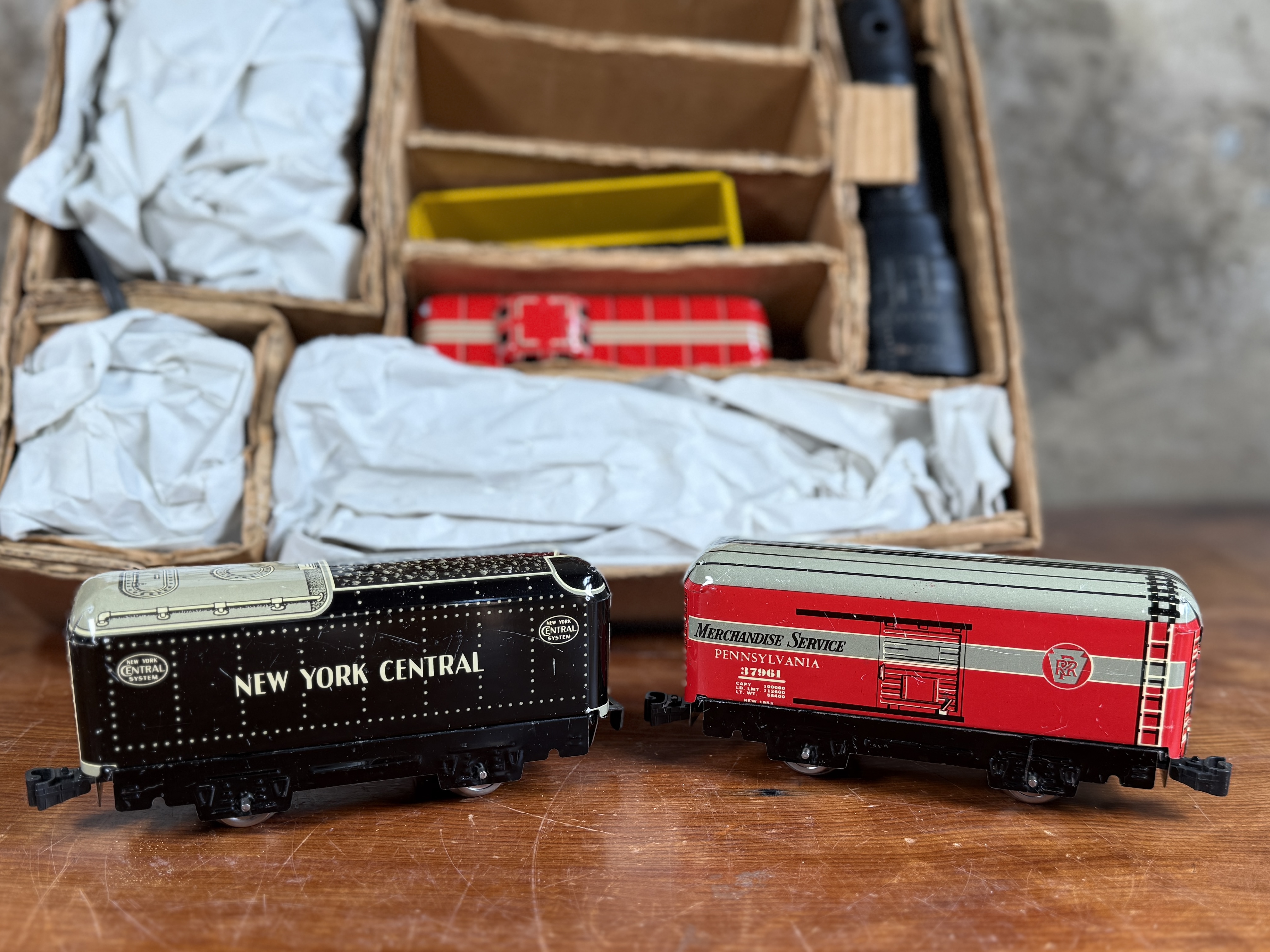 LOUIS MARX & CO., "STREAM LINE STEAM TYPE ELECTRICAL TRAIN" SET BOX