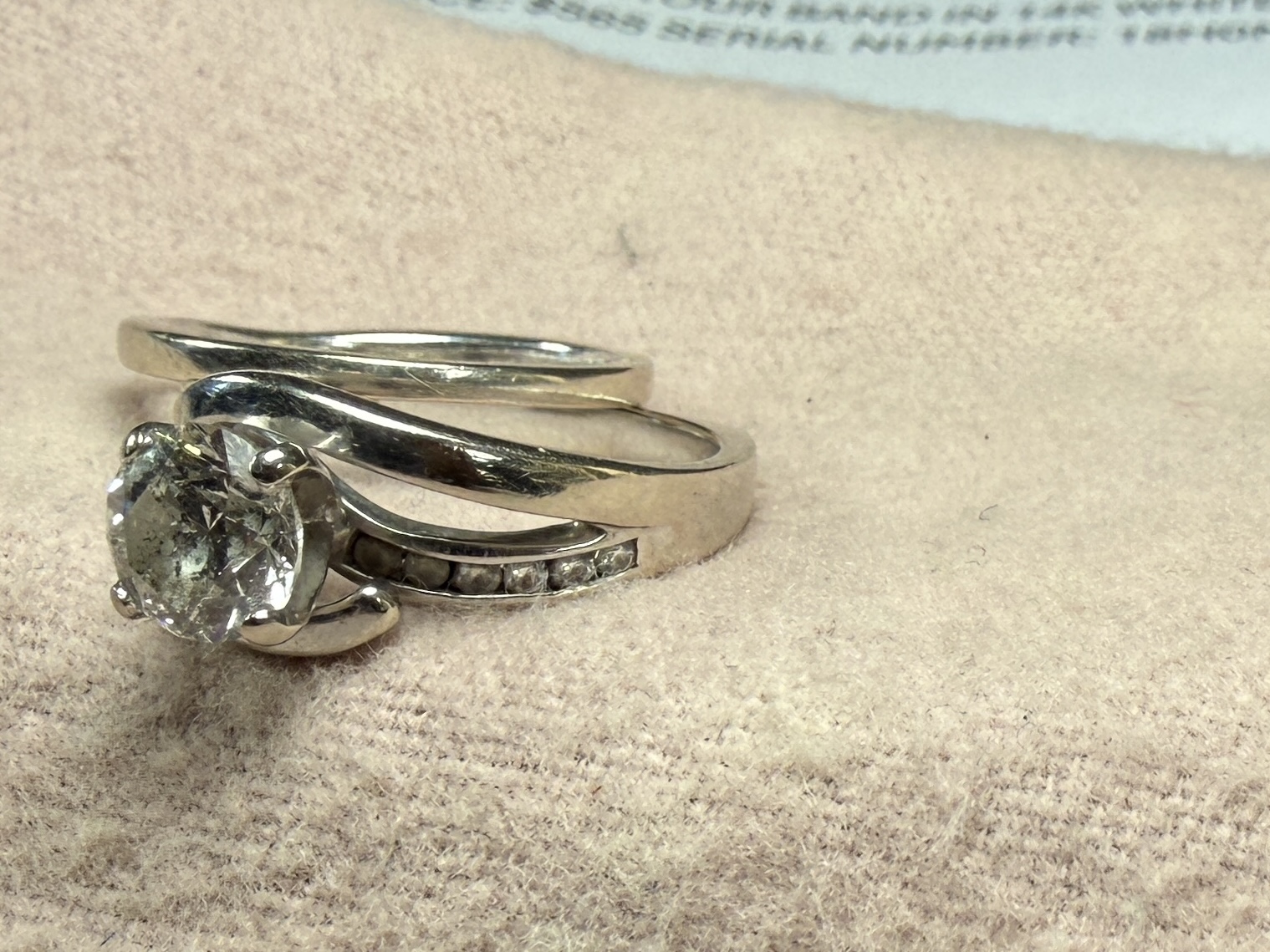 14K GOLD & DIAMOND WEDDING RING & BAND SET