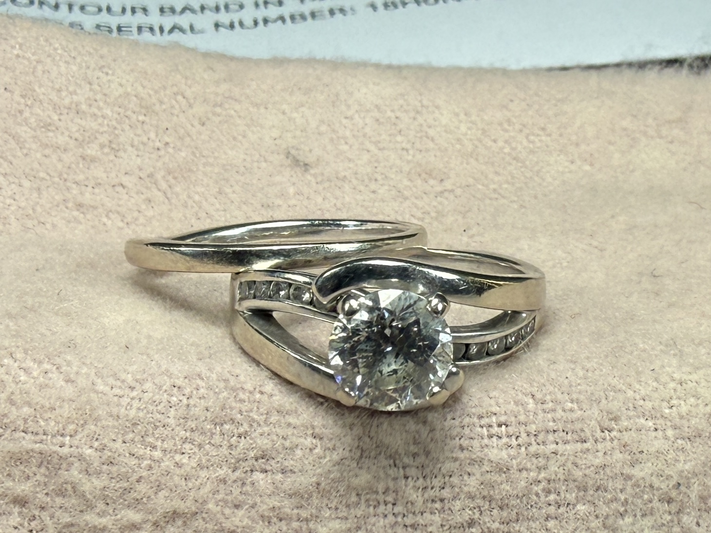 14K GOLD & DIAMOND WEDDING RING & BAND SET
