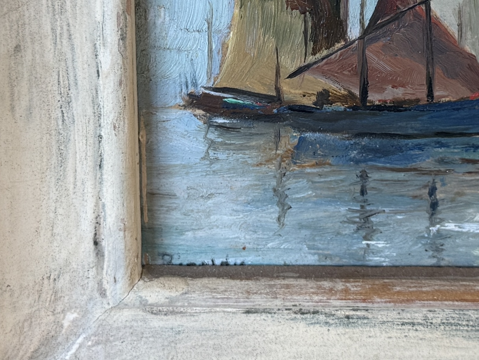 NAUTICAL OIL ON BOARD PAINTING