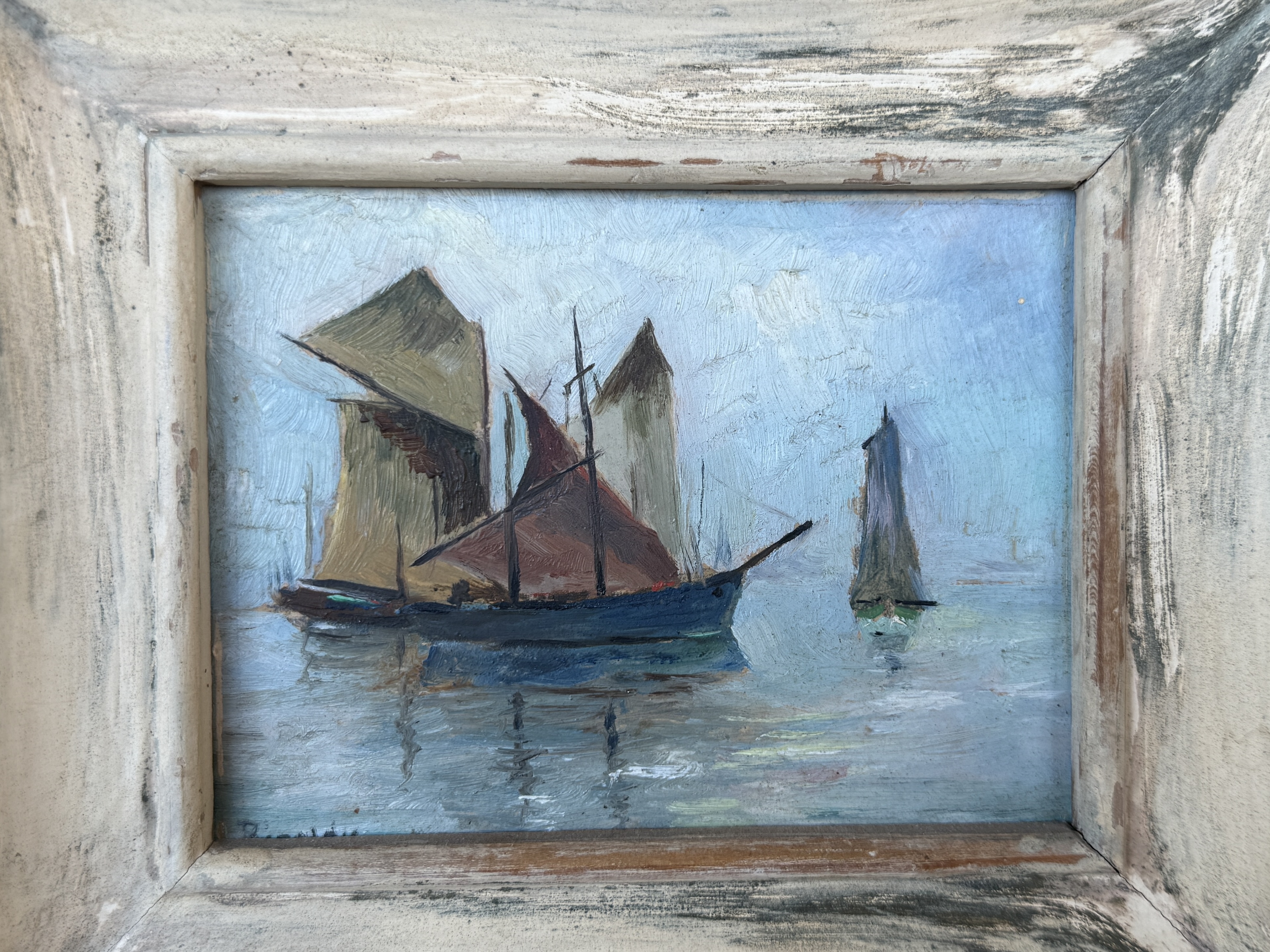 NAUTICAL OIL ON BOARD PAINTING