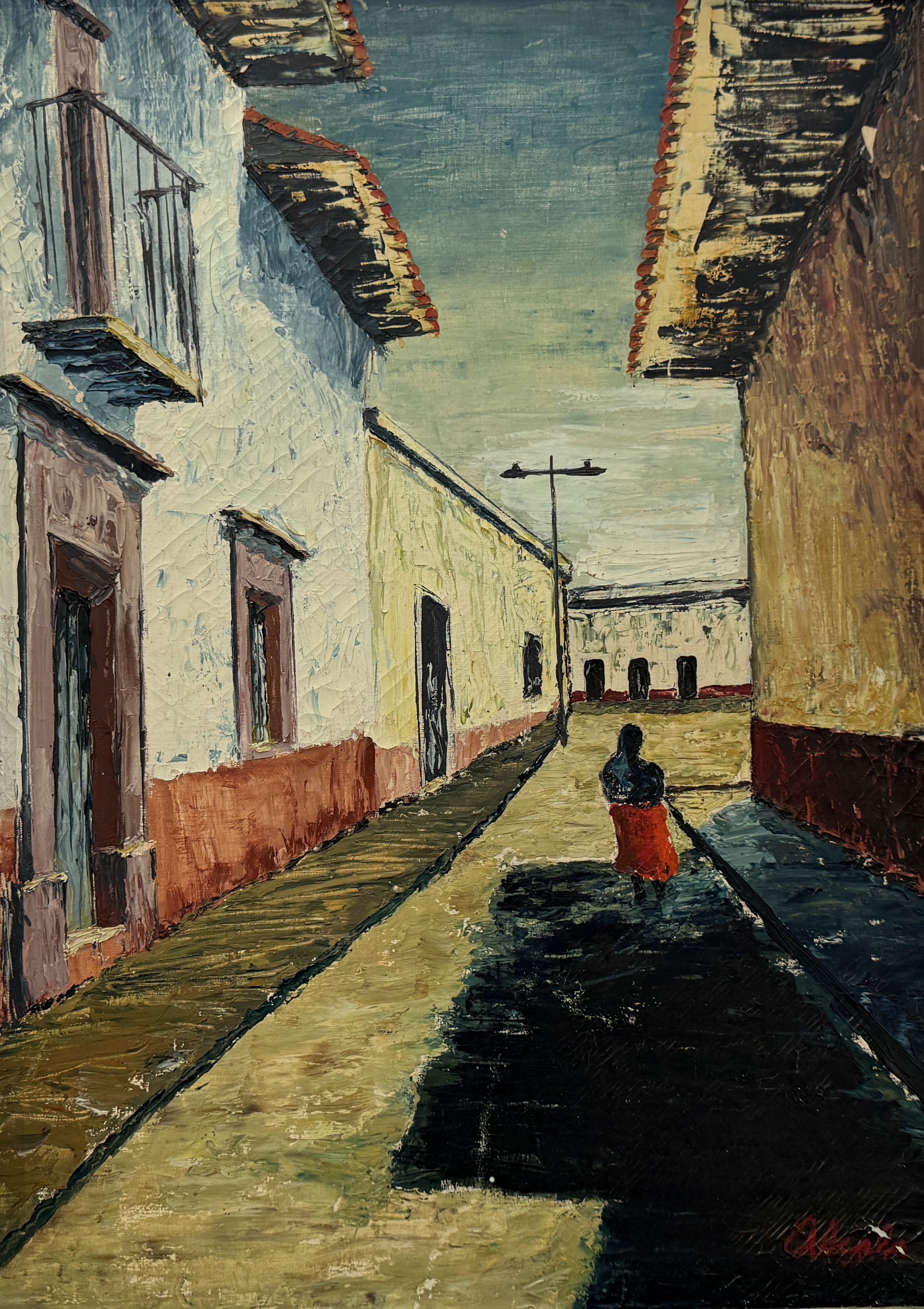 FOLK ART STREETSCAPE PAINTING