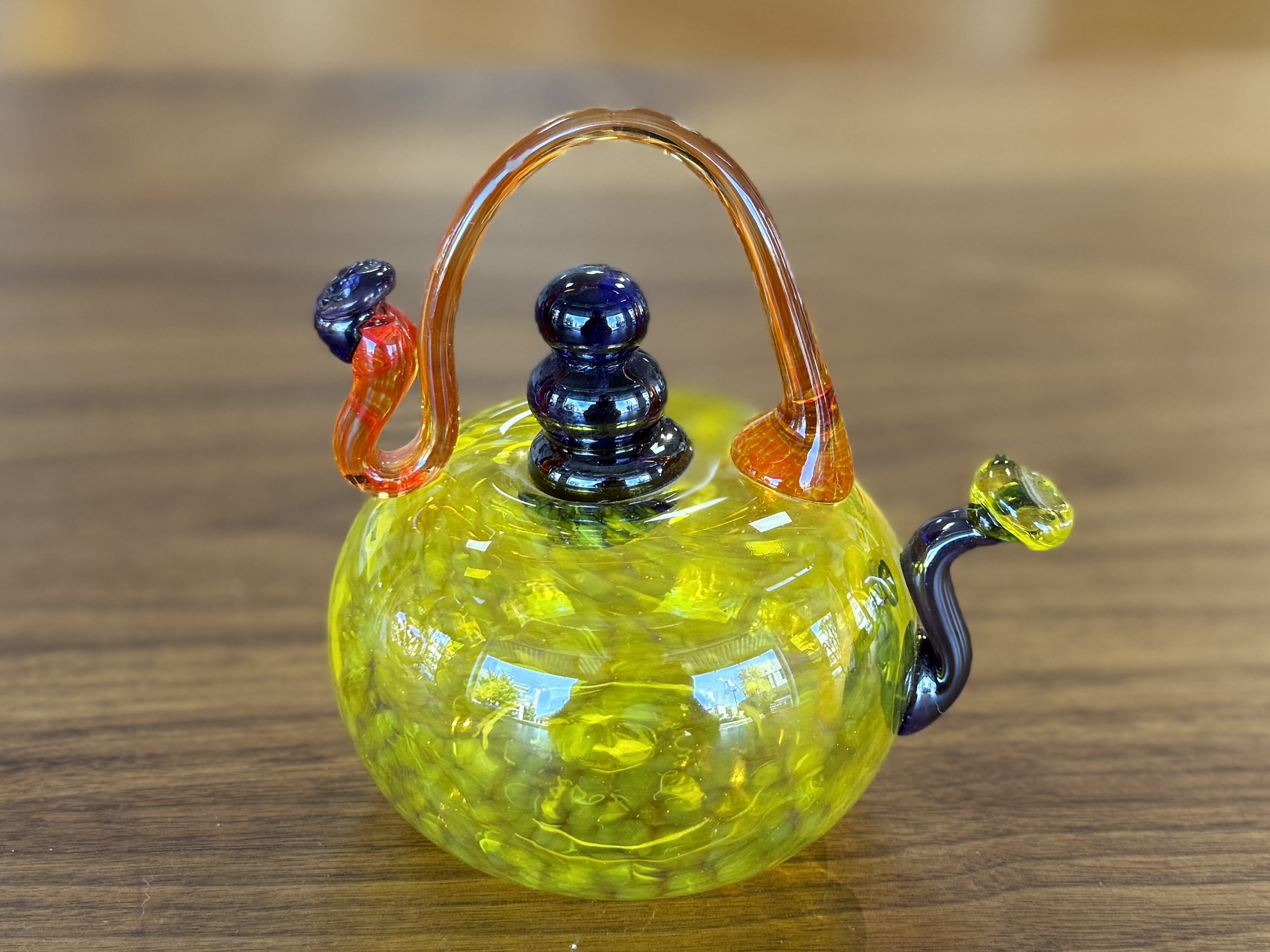 CINDY MCQUADE, BLOWN GLASS TEAPOT