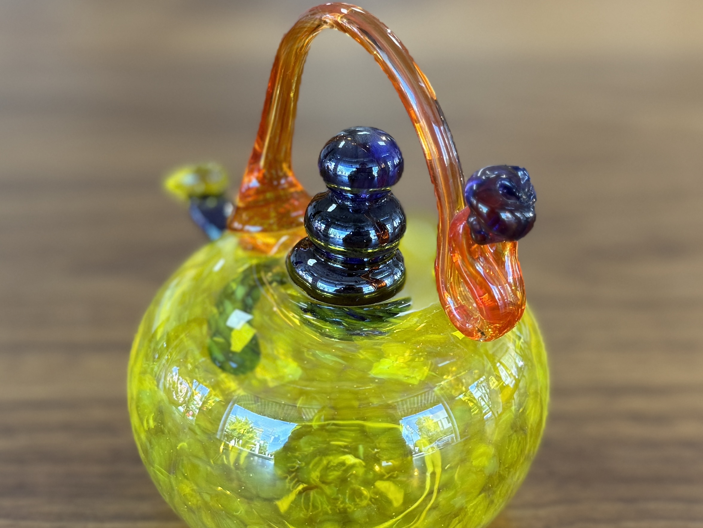 CINDY MCQUADE, BLOWN GLASS TEAPOT