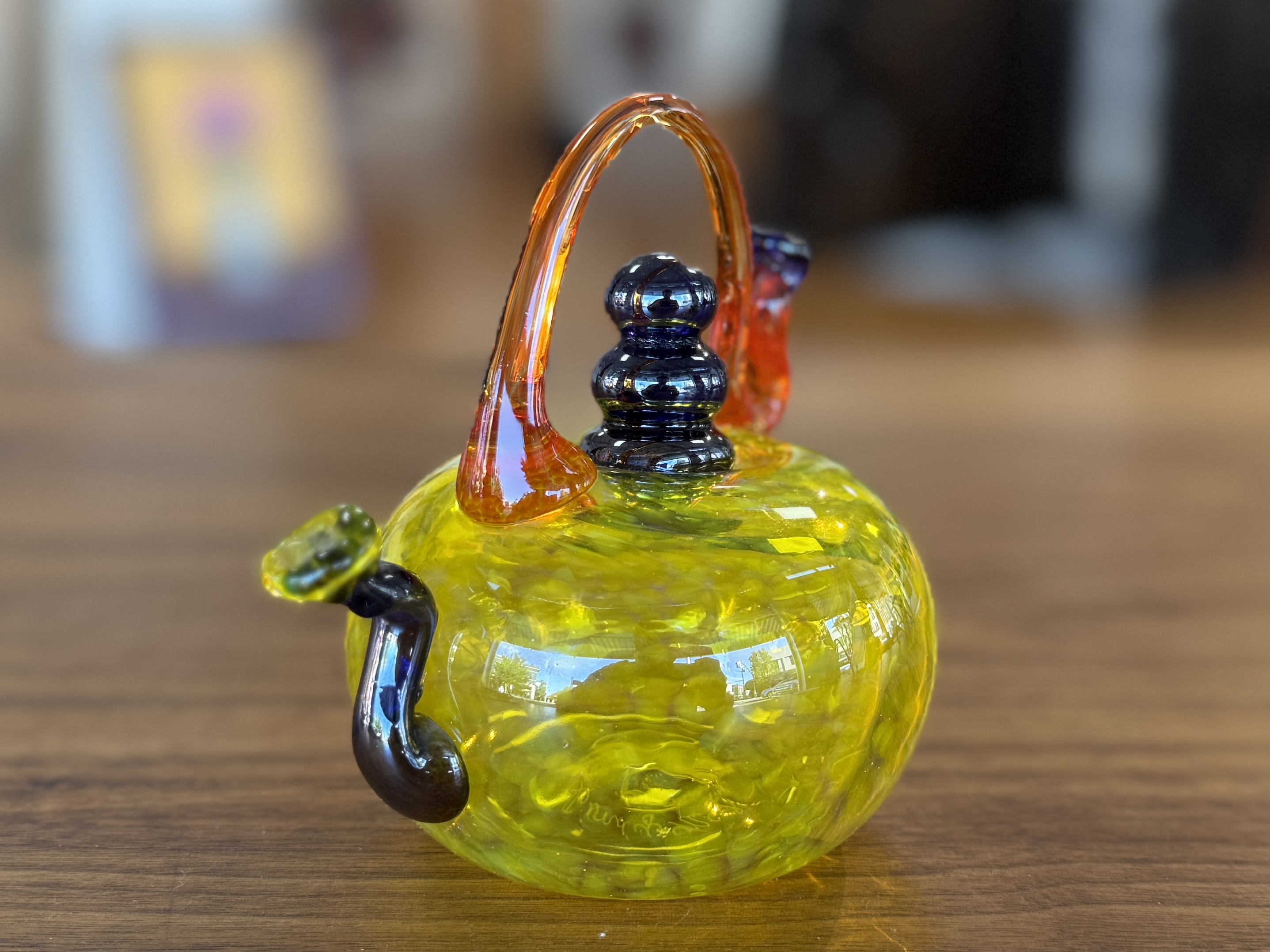 CINDY MCQUADE, BLOWN GLASS TEAPOT