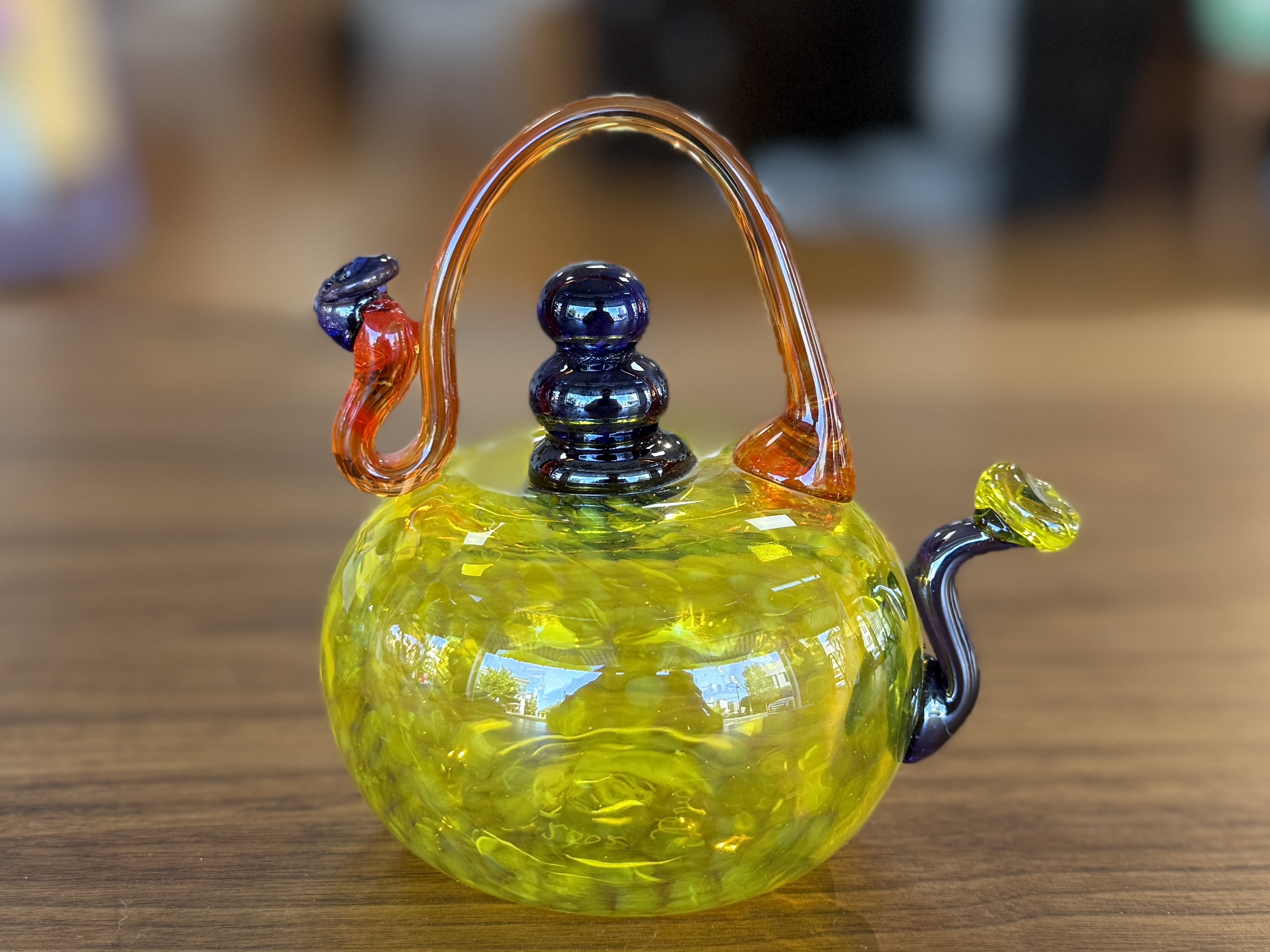 CINDY MCQUADE, BLOWN GLASS TEAPOT