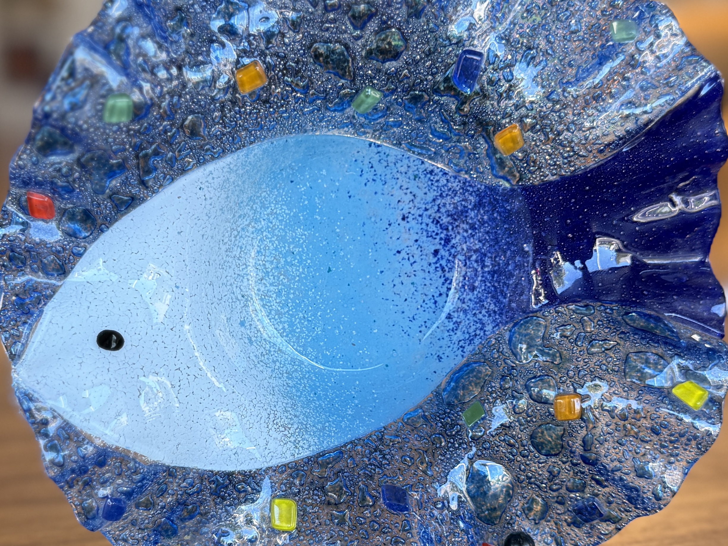 FISH THEMED FUSED ART GLASS BOWL #1