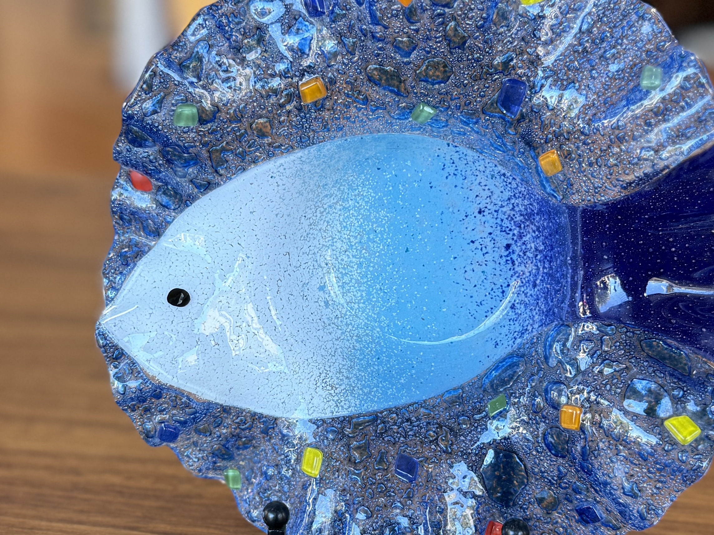 FISH THEMED FUSED ART GLASS BOWL #1